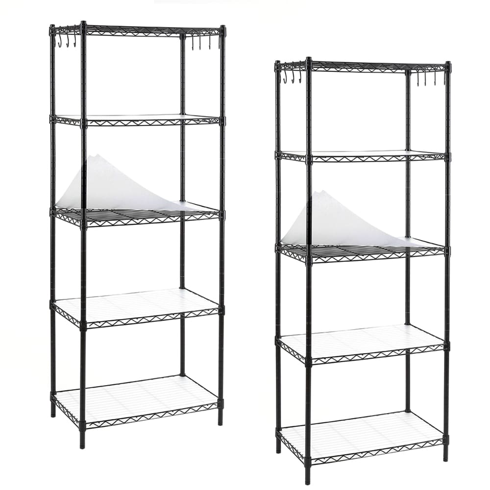 Mind Reader Metal Heavy Duty 4-Tier Utility Shelving Unit (23.23-in W x  13.39-in D x 48.74-in H), Silver in the Freestanding Shelving Units  department at