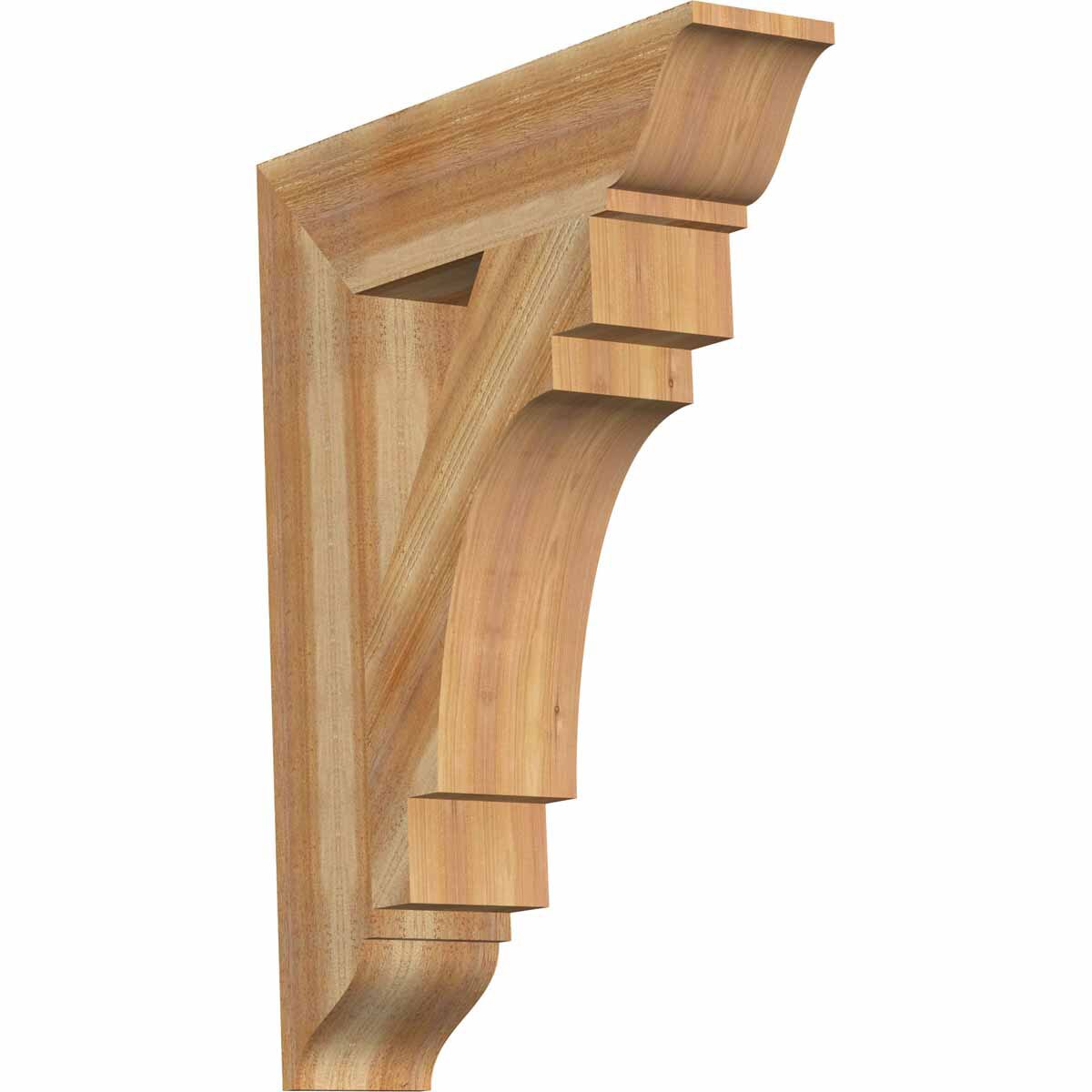 Ekena Millwork BKT06X26X34MRC01RWR Merced traditional rough sawn 6-in x 26-in x 34-in Western red cedar Brown Wood Standard bracket