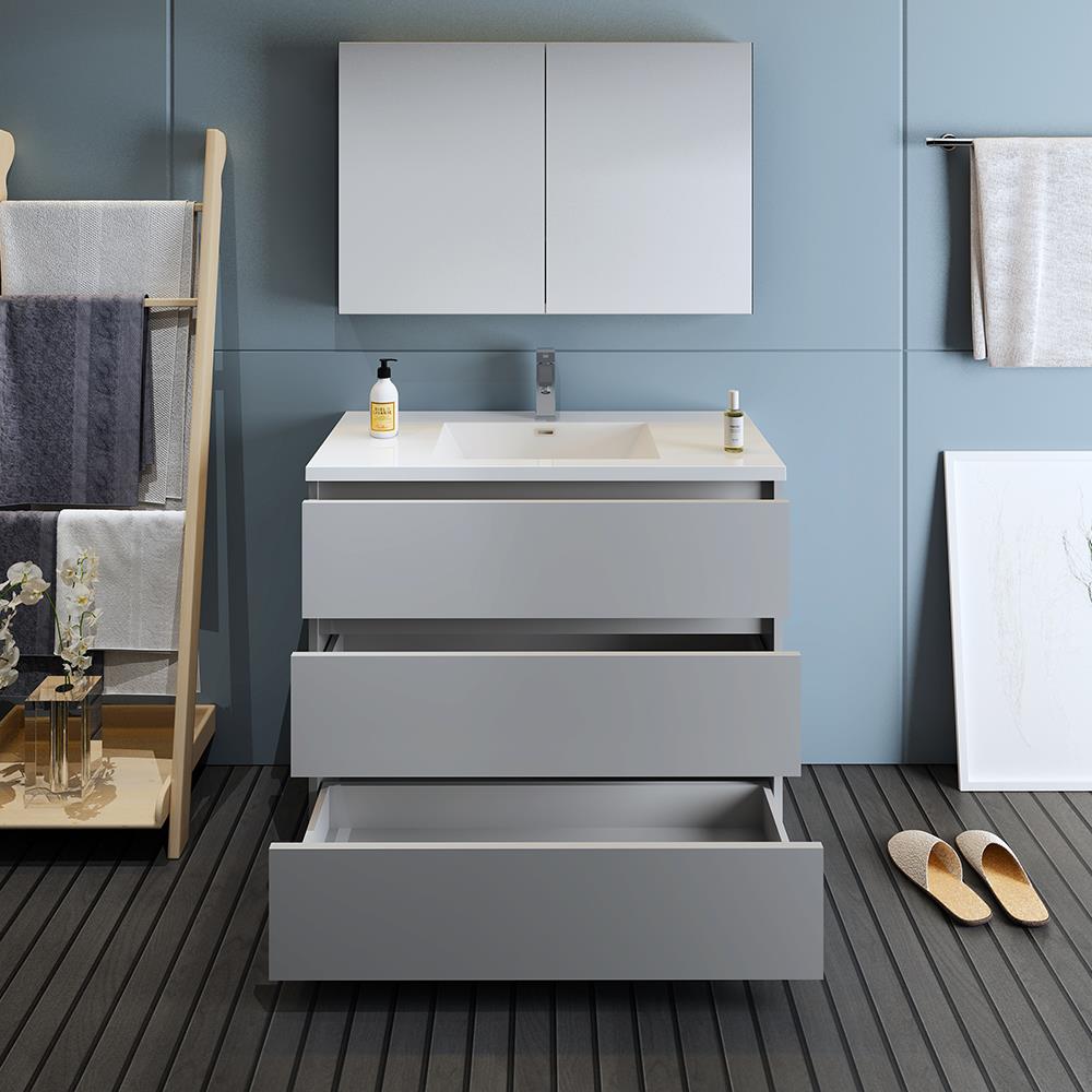 Fresca FVN9342GR Bath-Vanity-Combo - View #3