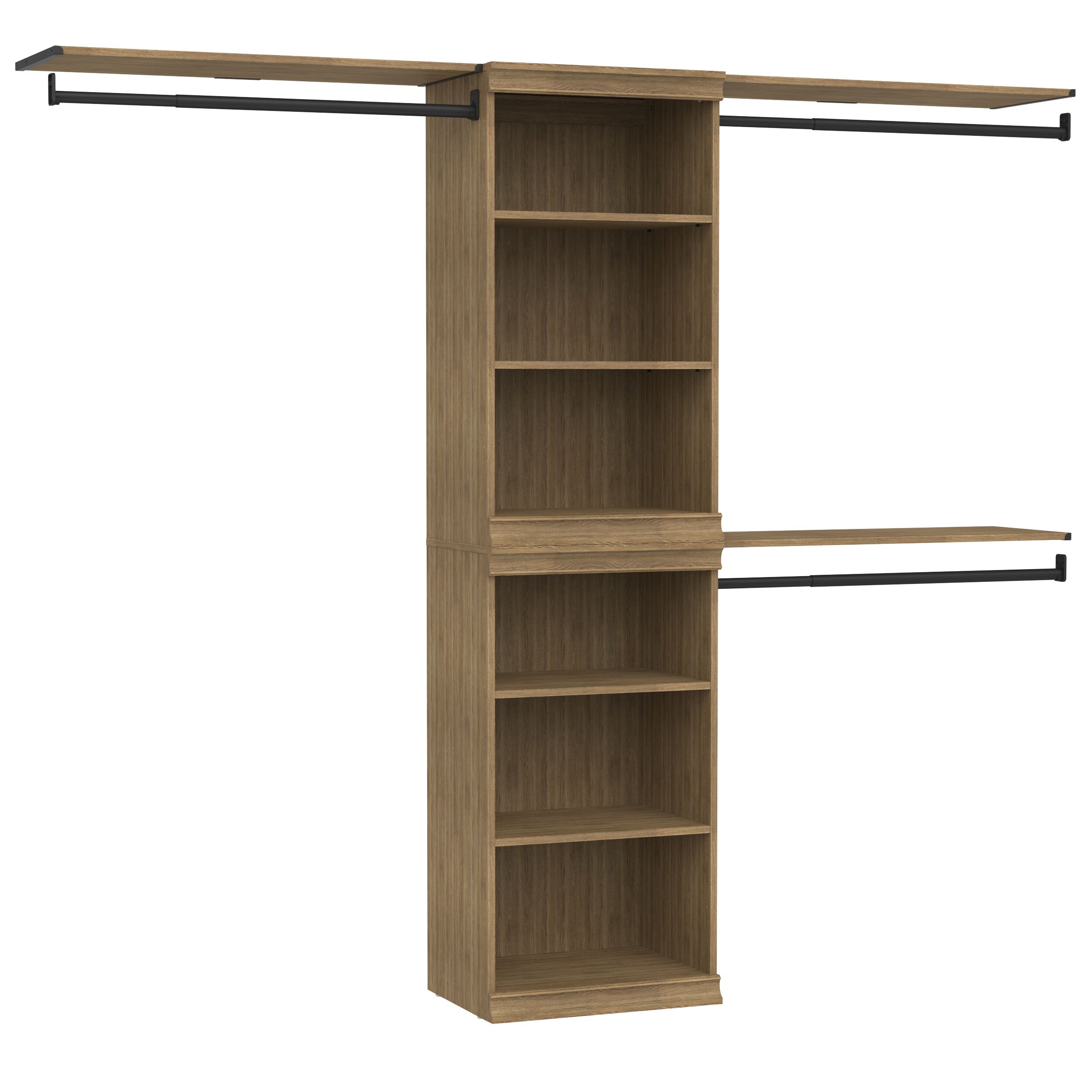 ClosetMaid 10000-05809 7.79-ft to 7.79-ft W x 6.7-ft H Sand Solid Shelving Wood Closet System