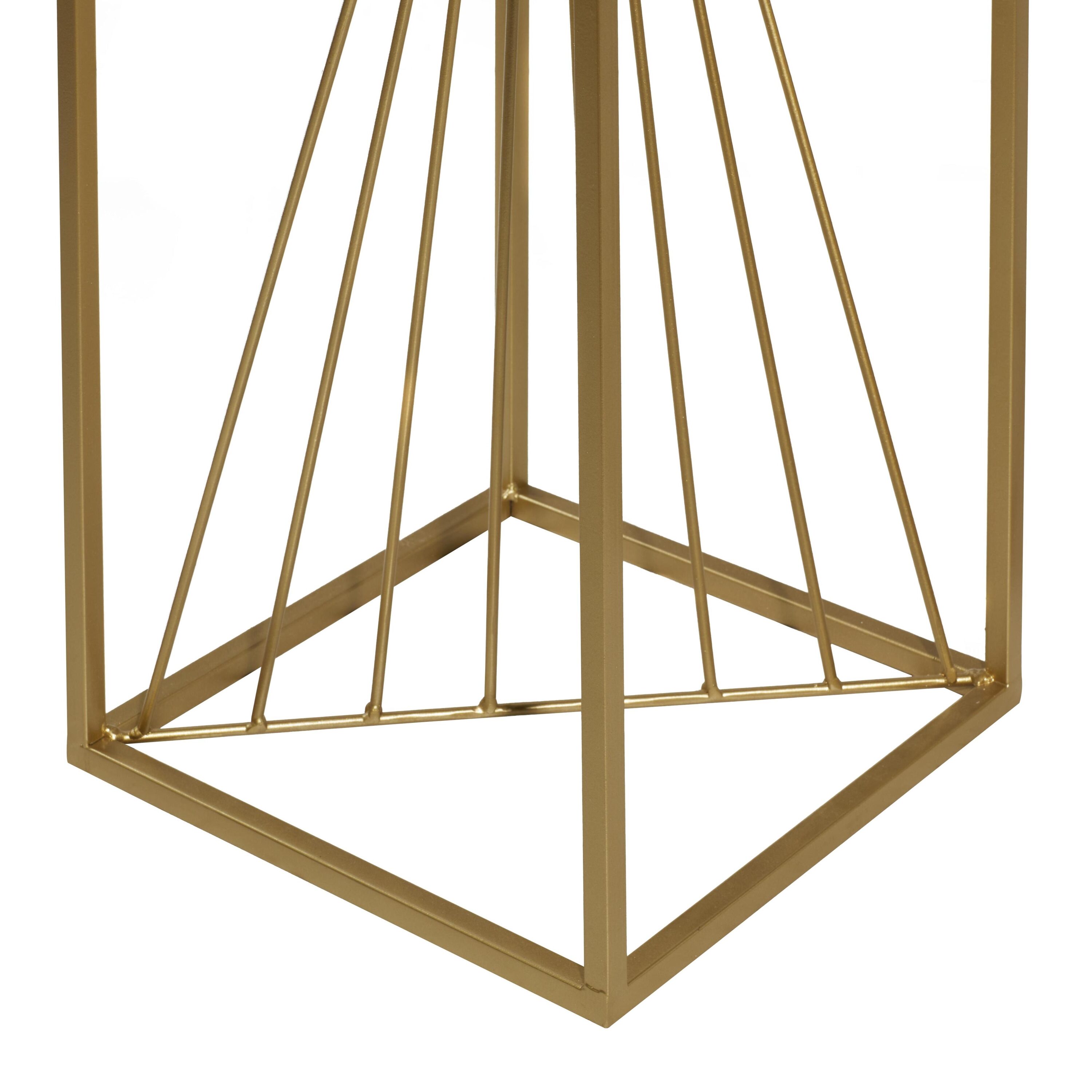Set of 2 Gold and Black Marble Display Stands