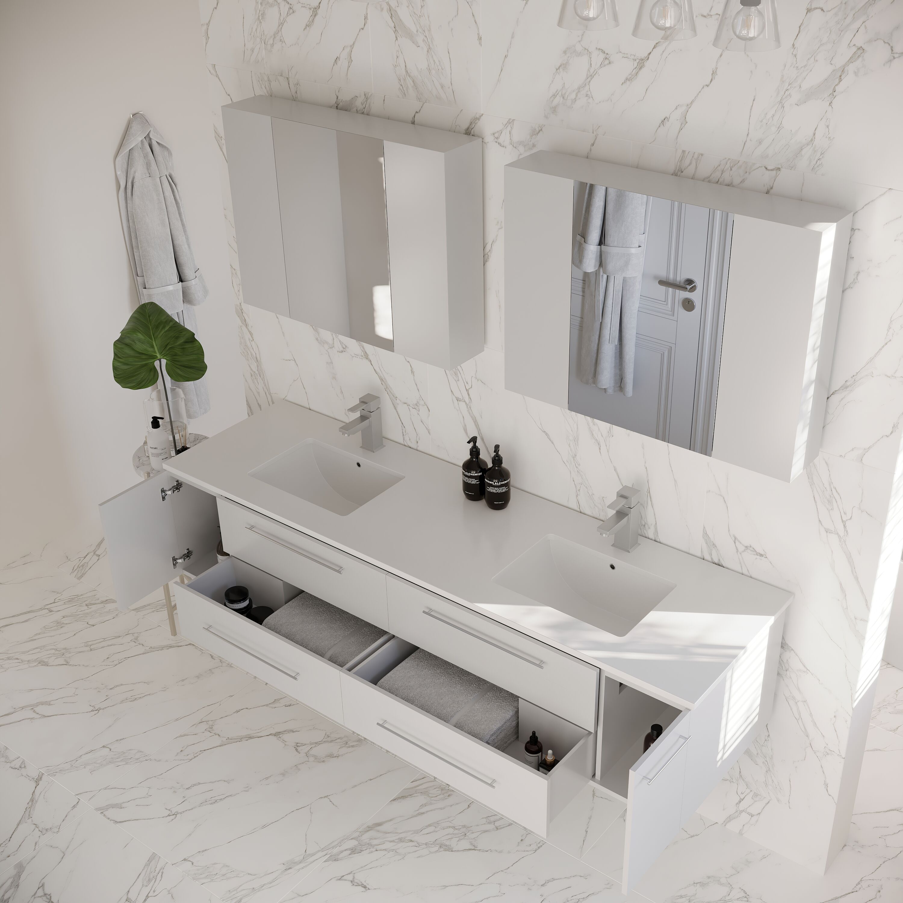 Fresca FVN6172WH-UNS-D Bath-Vanity-Combo - View #3