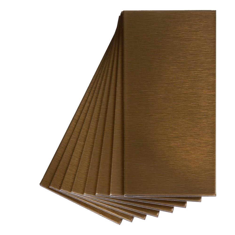 Aspect Metal A53-53 Peel and Stick Bronze Metallic Metal Tin Look Tile (Carton)