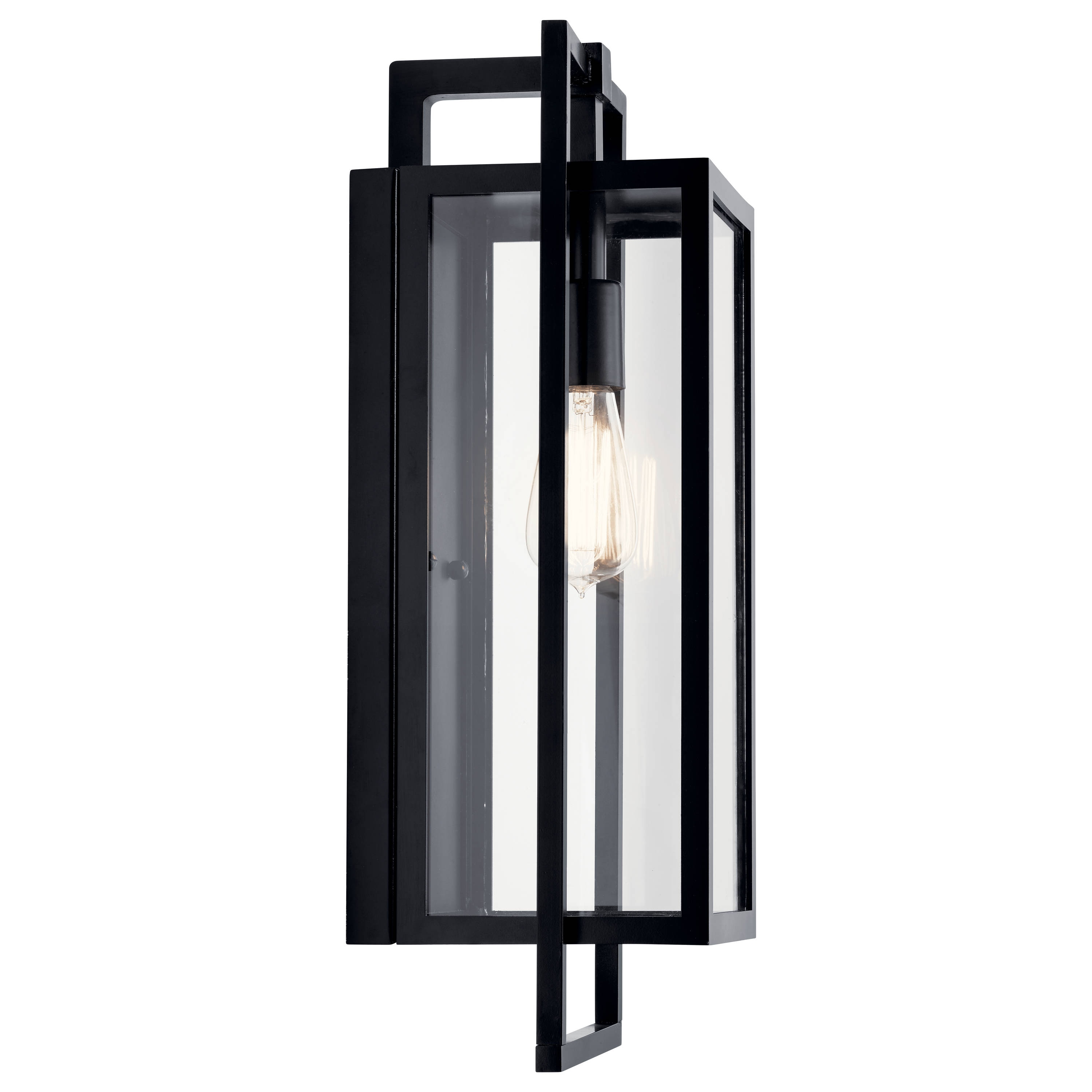 Goson 20" Black Industrial Outdoor Wall Light with Clear Glass