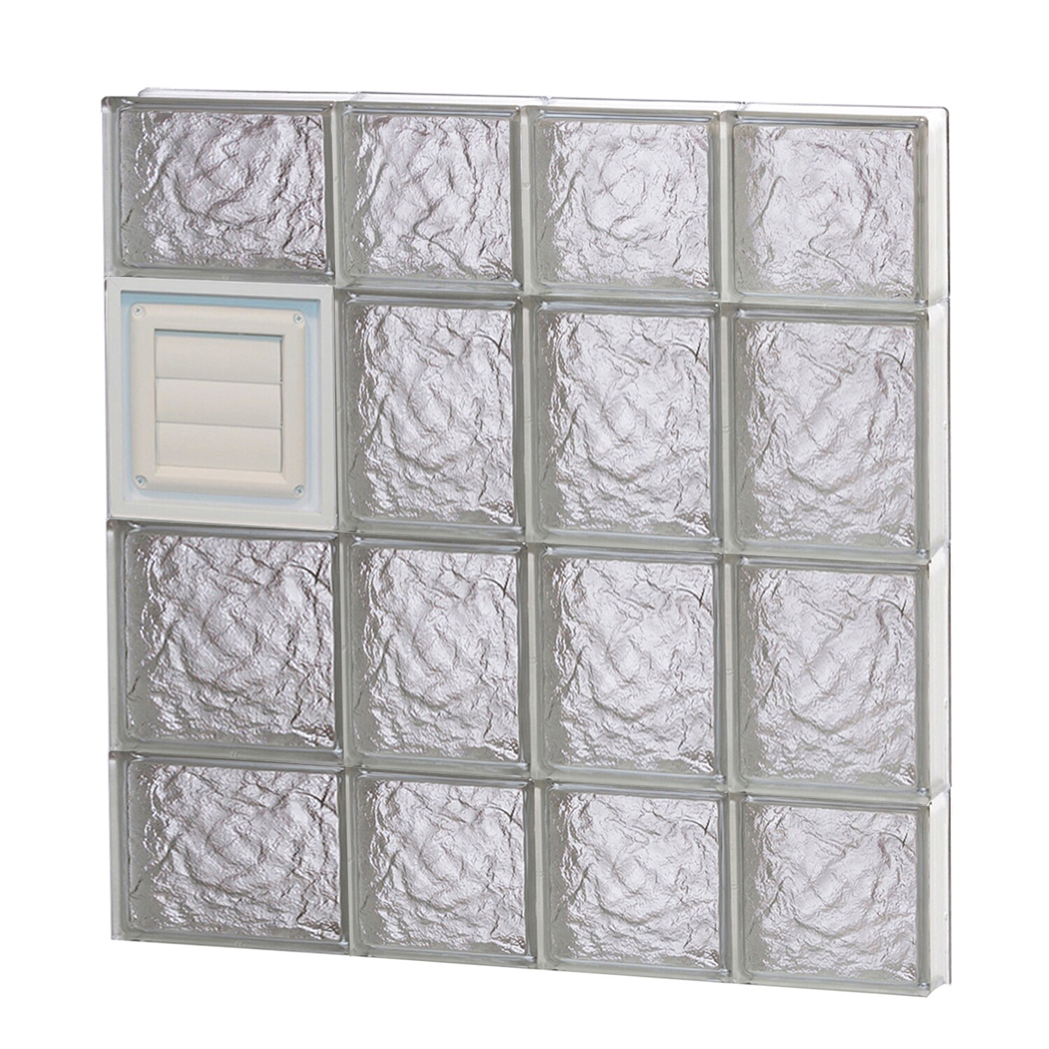 REDI2SET D2628IS Ice Glass 25-in x 27-in Frameless Replacement Dryer vent Glass Block Window