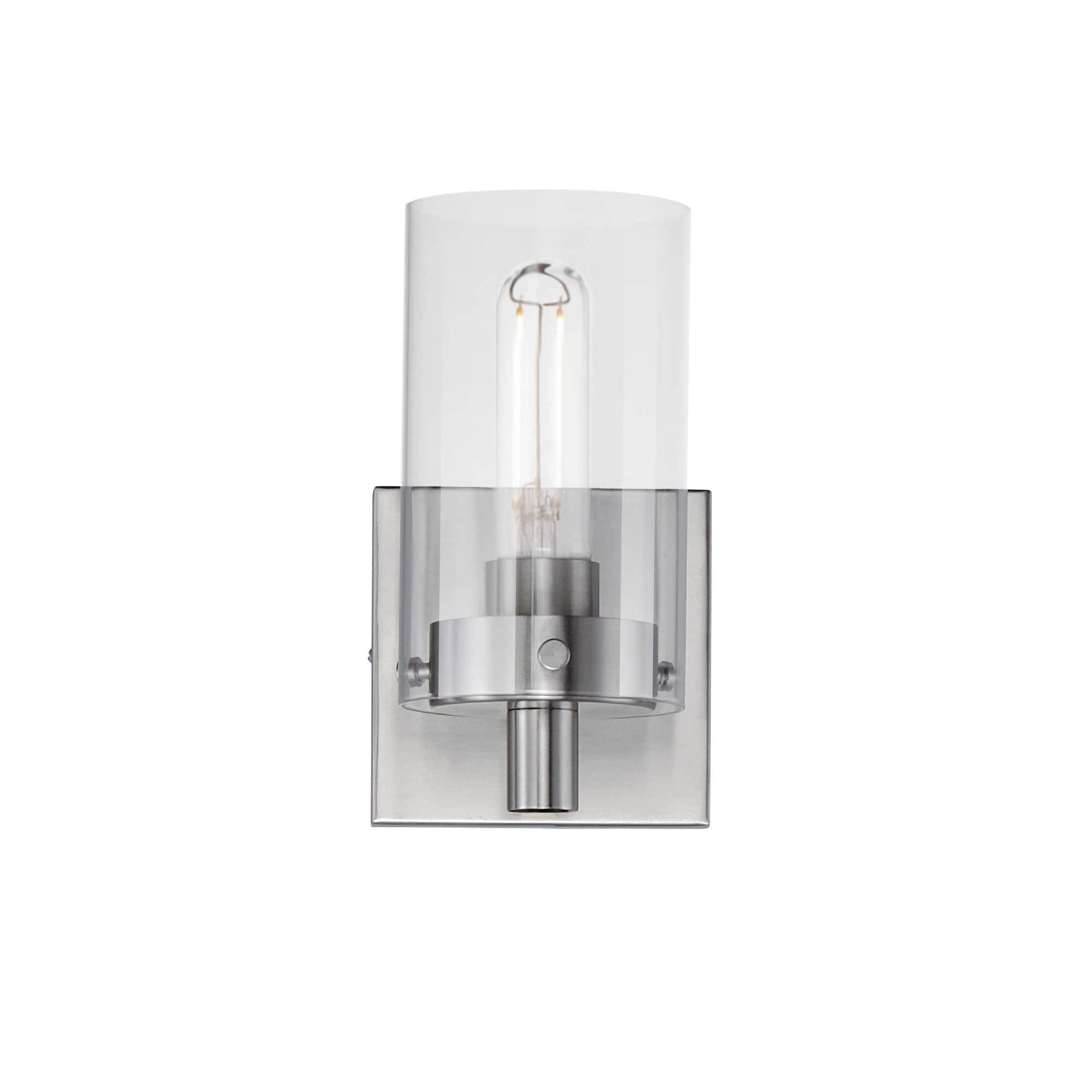 Maxim Lighting A-MX-12401CLSN Pinn 1-Light Transitional Satin Nickel Incandescent Wall Sconce