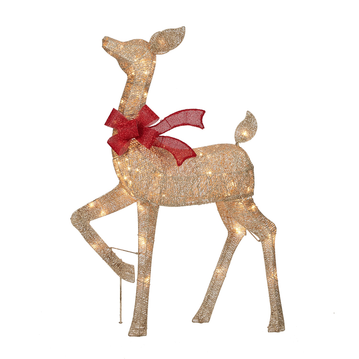 Holiday Living 4-ft LED Glitter Prancing Doe Yard Decoraiton at Lowes.com