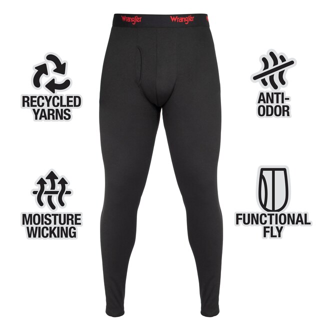 Wrangler Black Polyester Thermal Pants (Medium) in the Thermals department  at 
