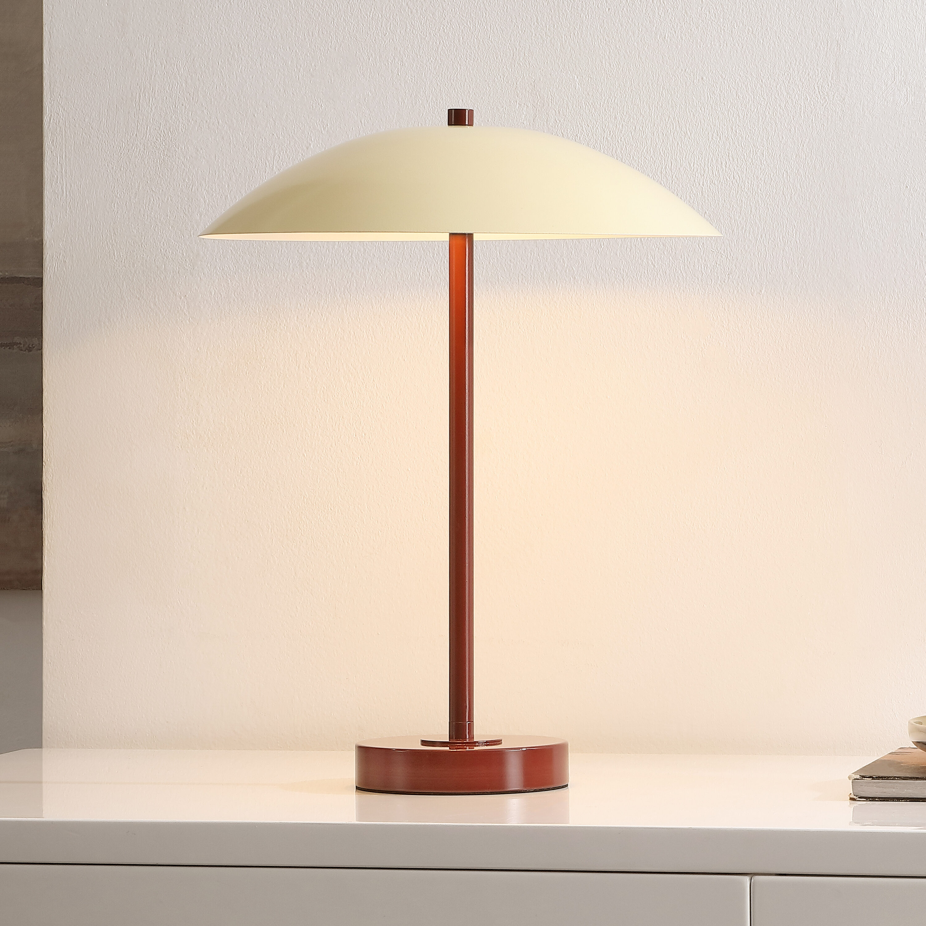 Safavieh TBL4615A Table Lamps 16-in Red LED Incandescent Table Lamp with Metal Shade