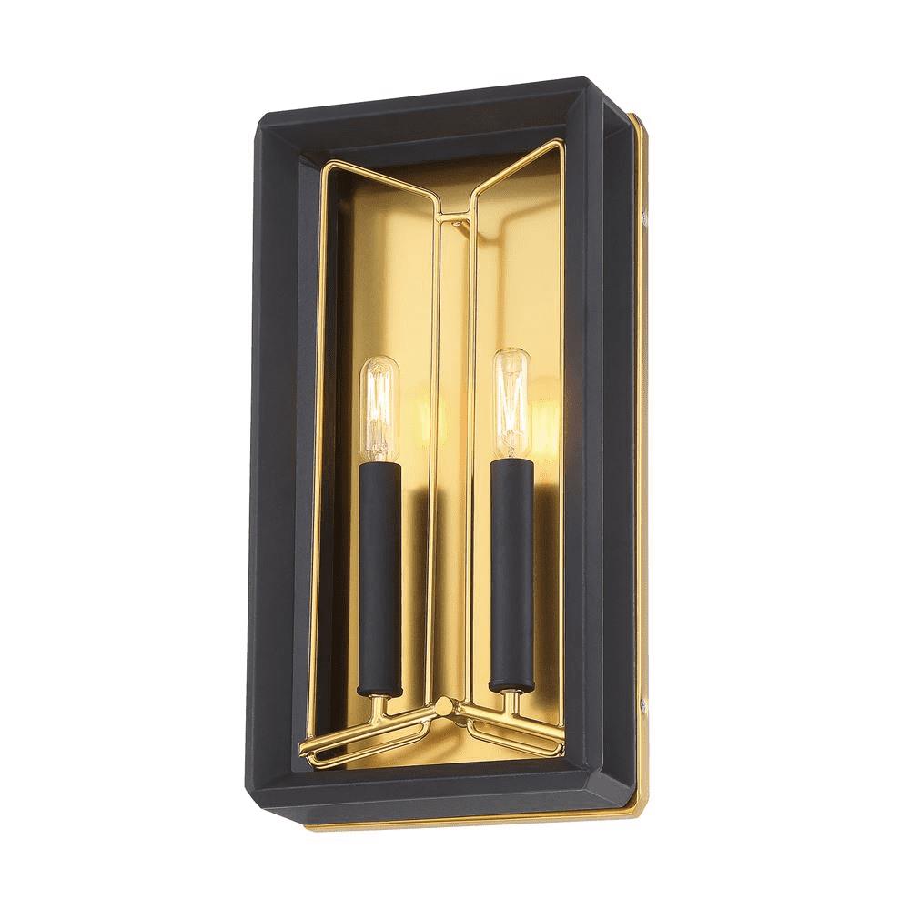Metropolitan N7852-707 Sable Point 8.63-in W 2-Light Sand Black with Honey Gold Modern/Contemporary Wall Sconce