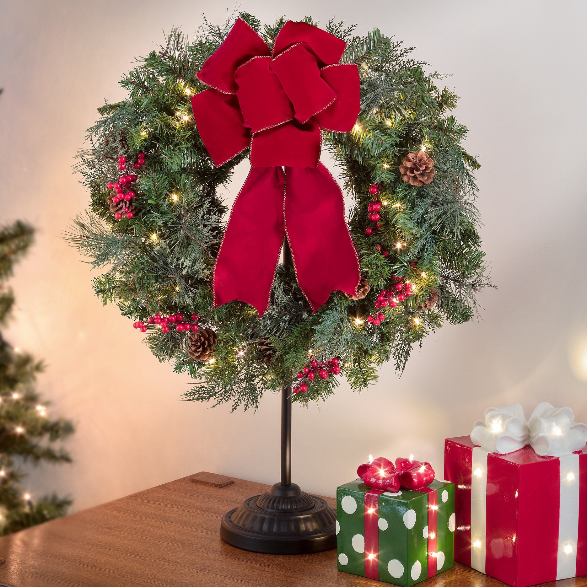 Adjustable Black Metal Christmas Stocking Tree Stand