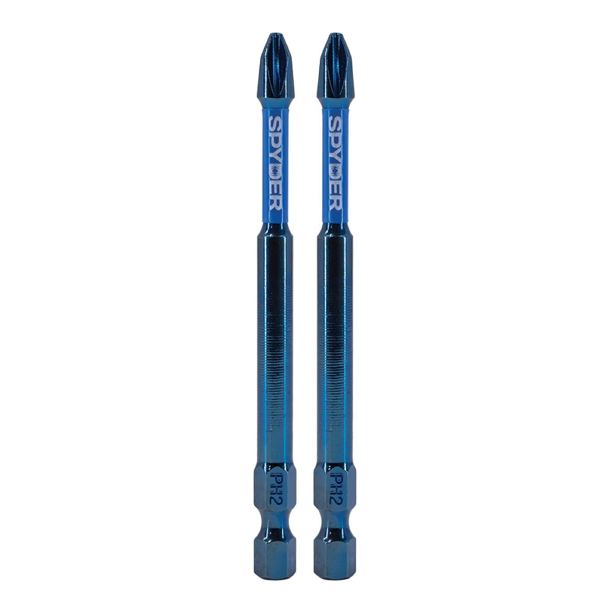 Spyder 19057 Mach-Blue PH2 1/4-in x 3-1/2-in Phillips Impact Driver Bit 2 -Piece