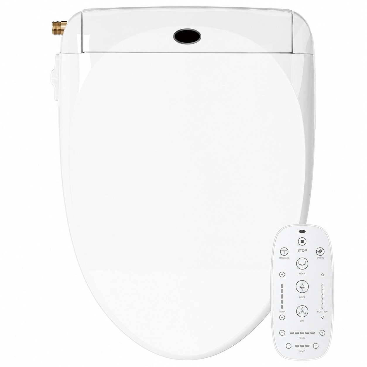 Aoibox  Electric Bidet Toilet Seat Elongated Wireless Remote Side Panel Adjustable Heated Seat Warm Water Air Dryer Auto LED Nightlight Dual