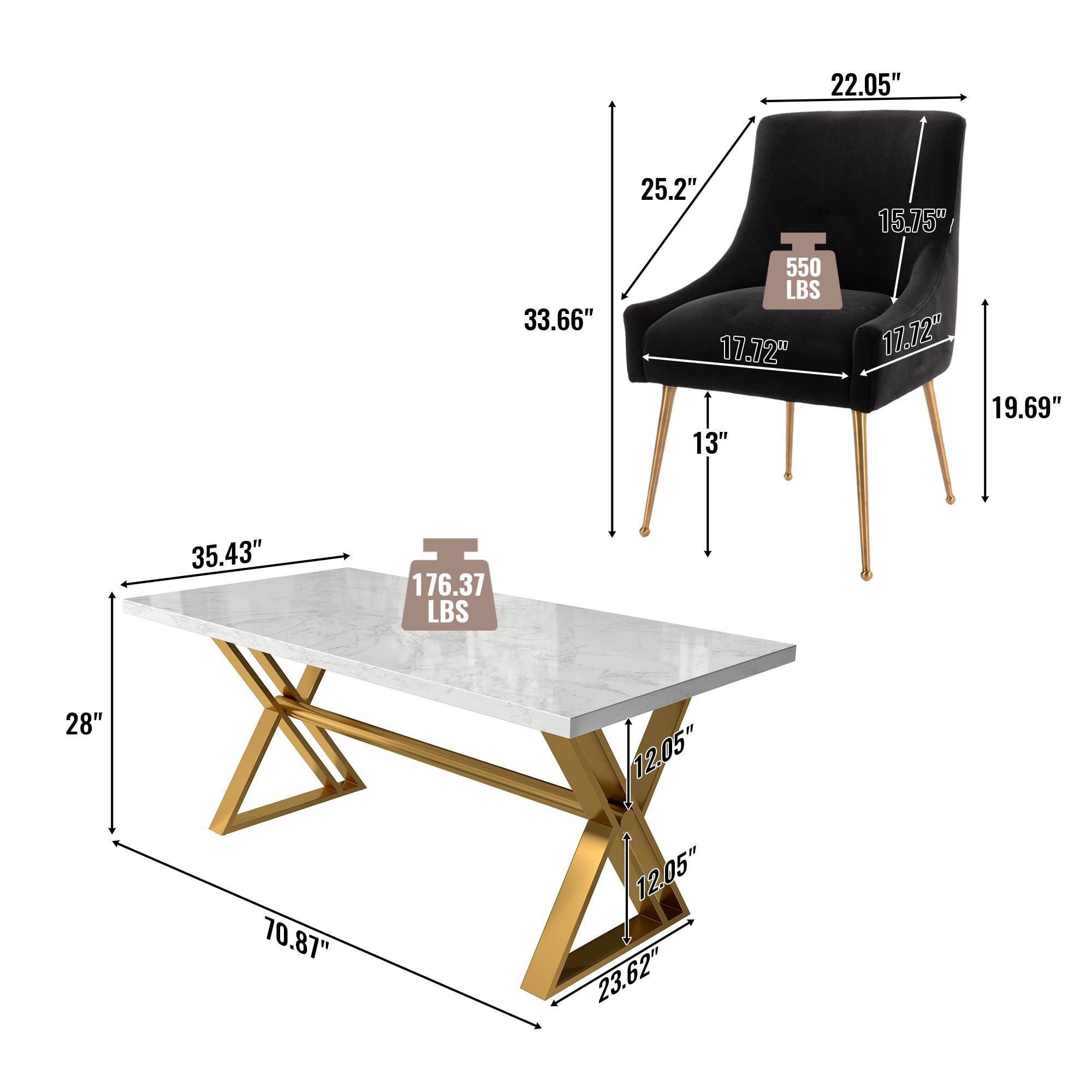Clihome CL-DLS700BLACK Dining-Sets - View #4