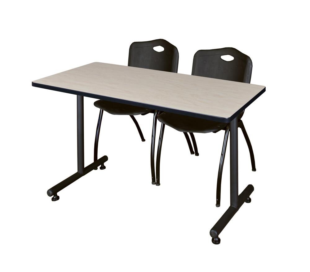 Regency MKTRCT4830PL47BK Training Off-white 4-Person Training Table (48-in W x 29-in H)