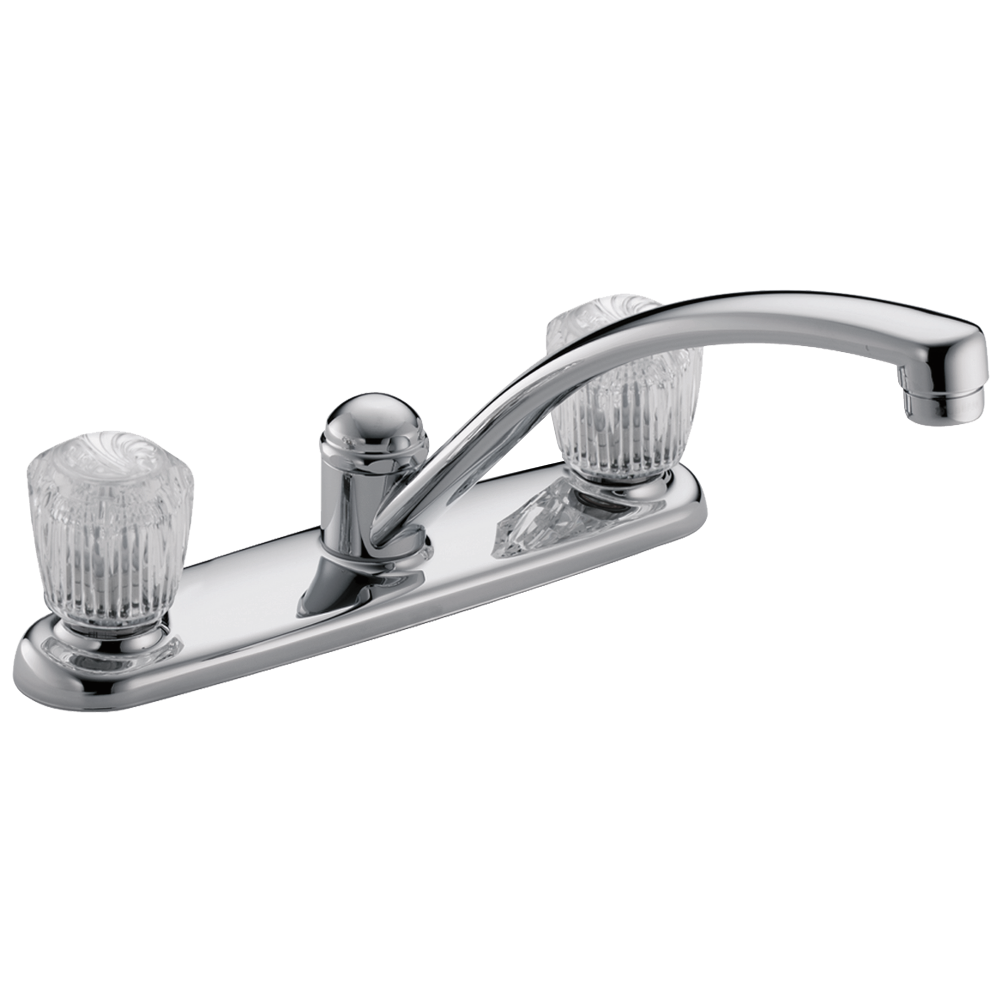 Delta Classic Chrome Single Handle Low Arc Kitchen Faucet With Deck Plate In The Kitchen Faucets 1054