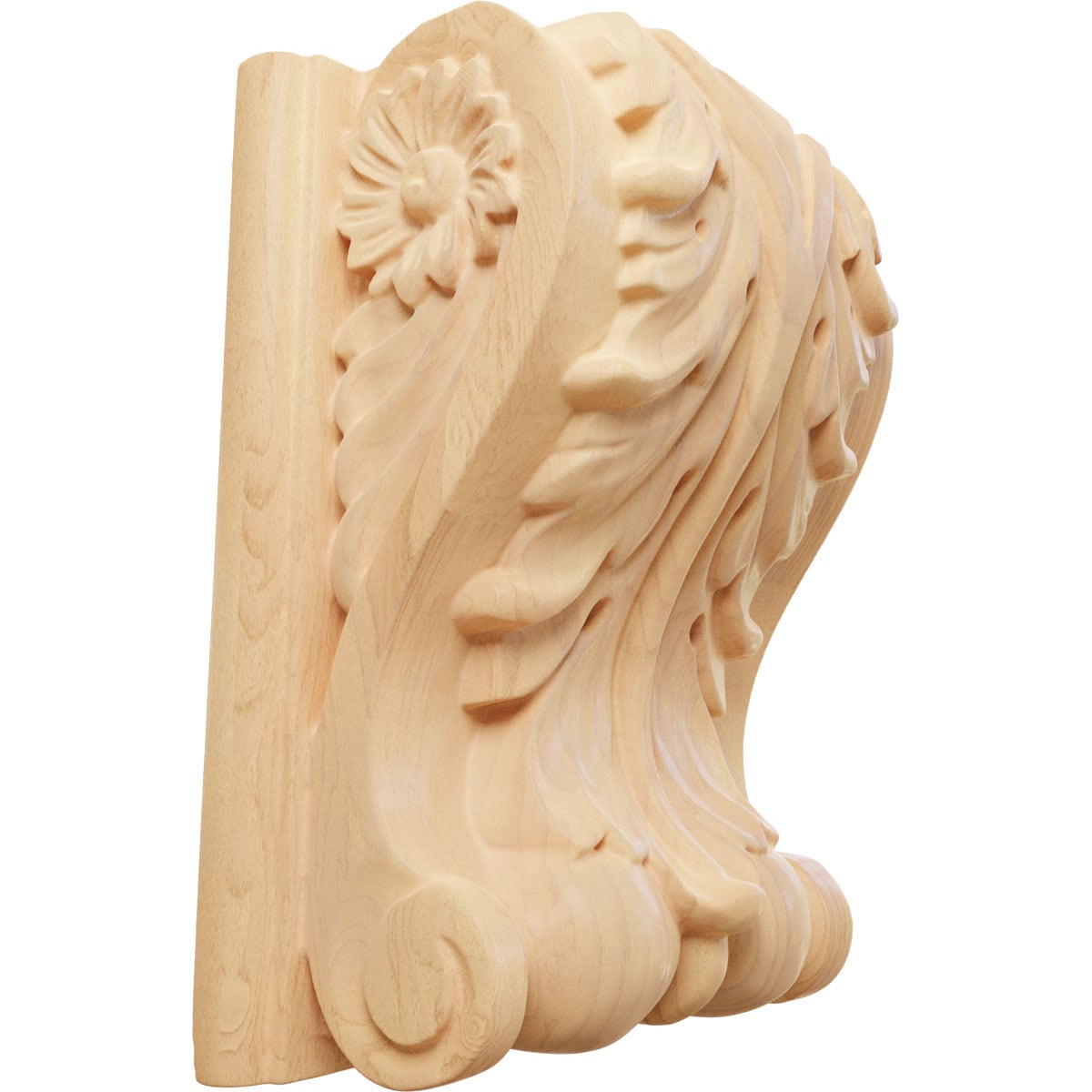 Ekena Millwork CORW04X03X06ABRO 4.25-in x 2.5-in x 5.5-in Unfinished Red Oak Wood Paintable/Stainable Corbel