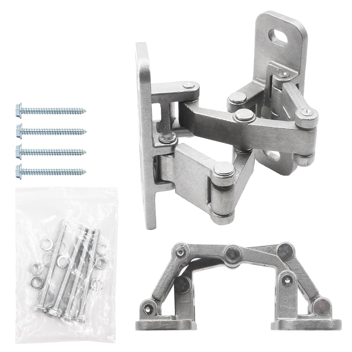 Etokfoks  Heavy Duty Steel 2 Pack Stainless Steel 7 Bearing Fence Gate Hinges 440LB Max Load 180 Degree Open