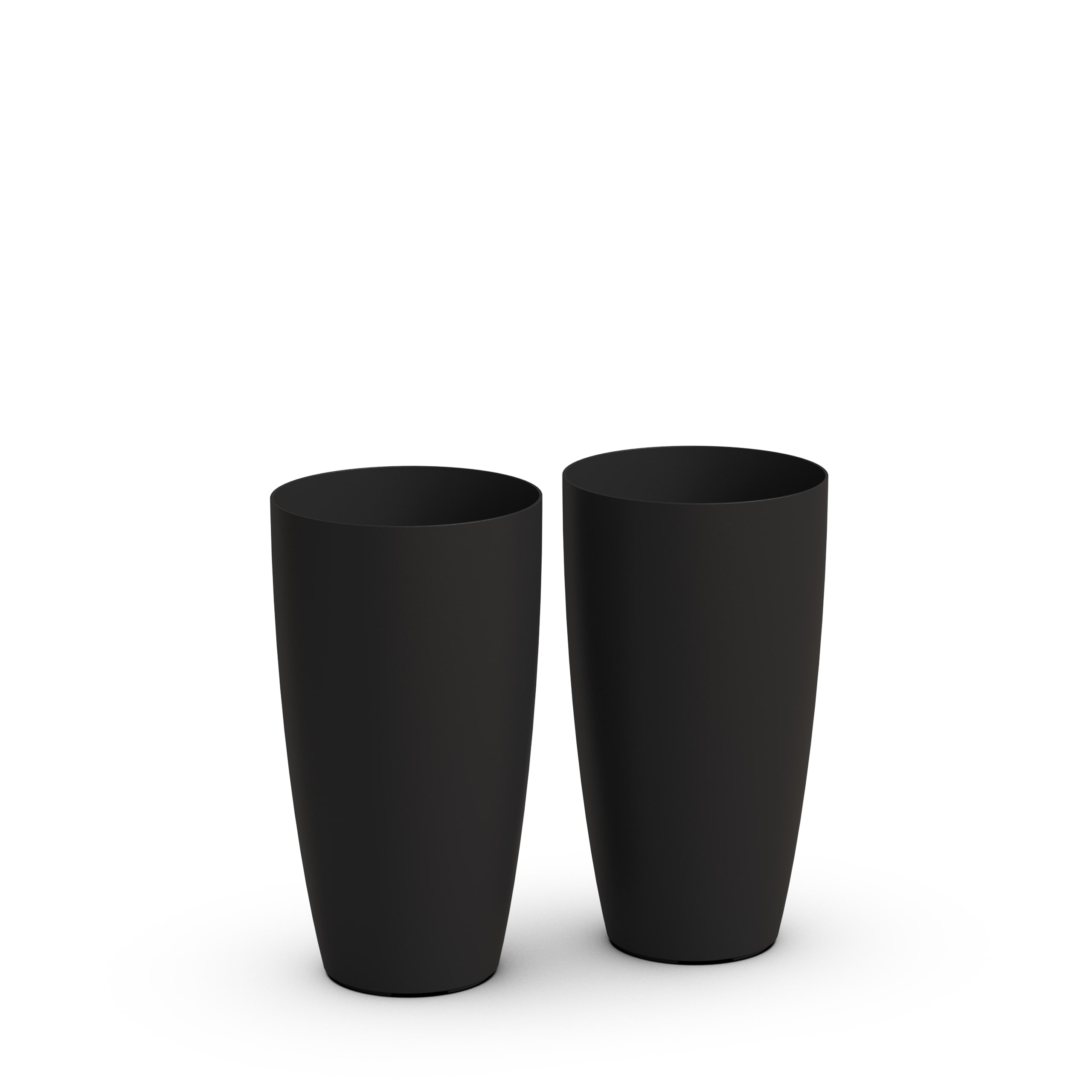 Mayne 2 -Pack Round 12-in W x 12-in L x 22-in H Black Plastic Indoor ...