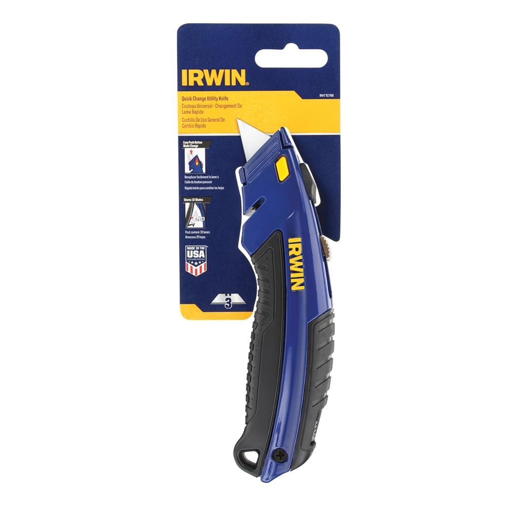 Basics Soft Grip Retractable Utility Knife with 3 Blades