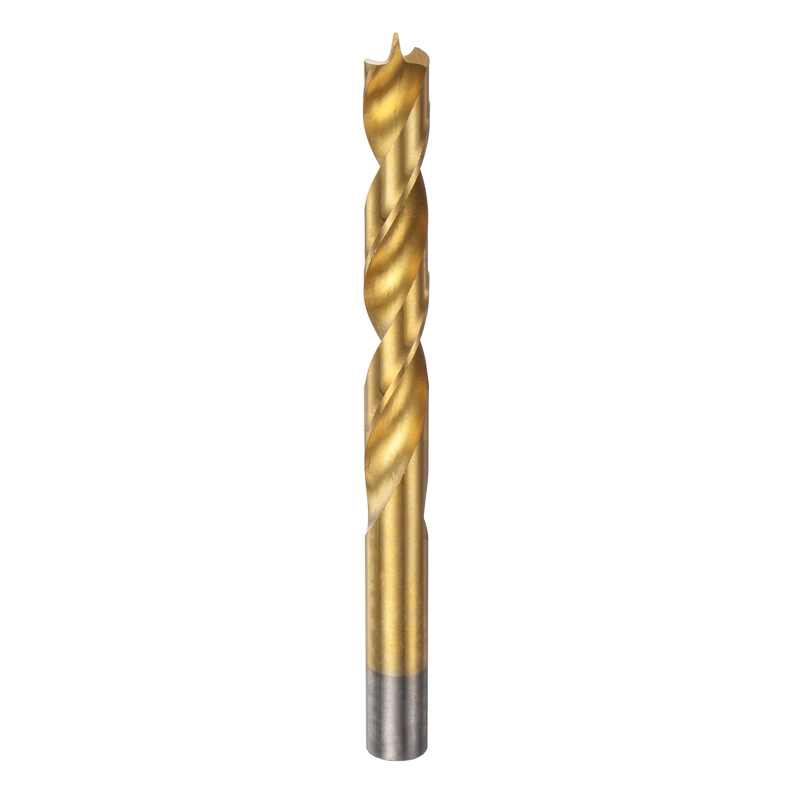 Unique Bargains Brad Point Drill Bit 12.5mm 31/64 Inch Dia Straight Round Shank Drill Metric Brad Point Spiral Twist Drill Bits for Carpenter Woodworking Plastic Rubber Golden #S26031300UX4614