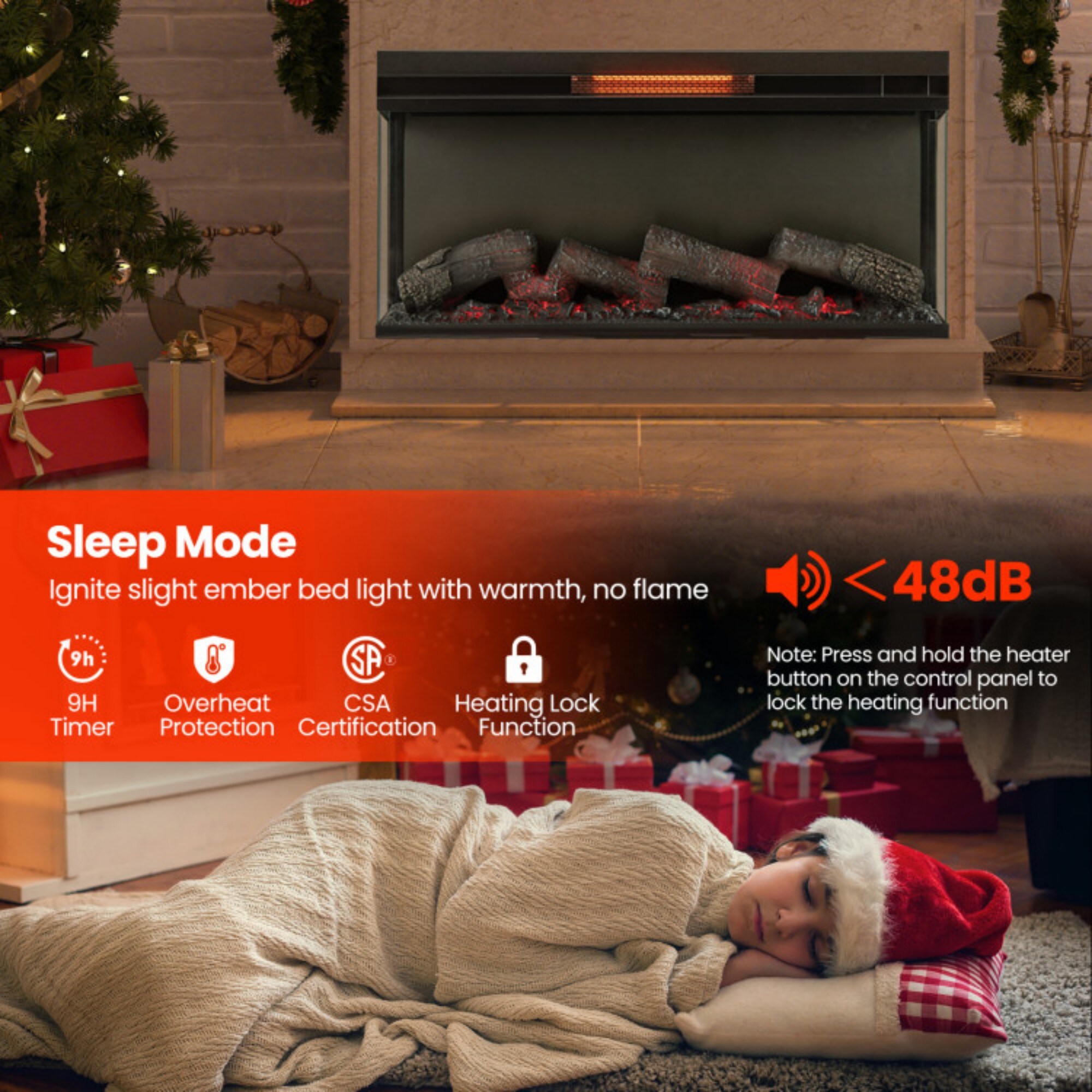LUCKY ONE LO-FP10807USBK Electric-Fireplaces - View #5