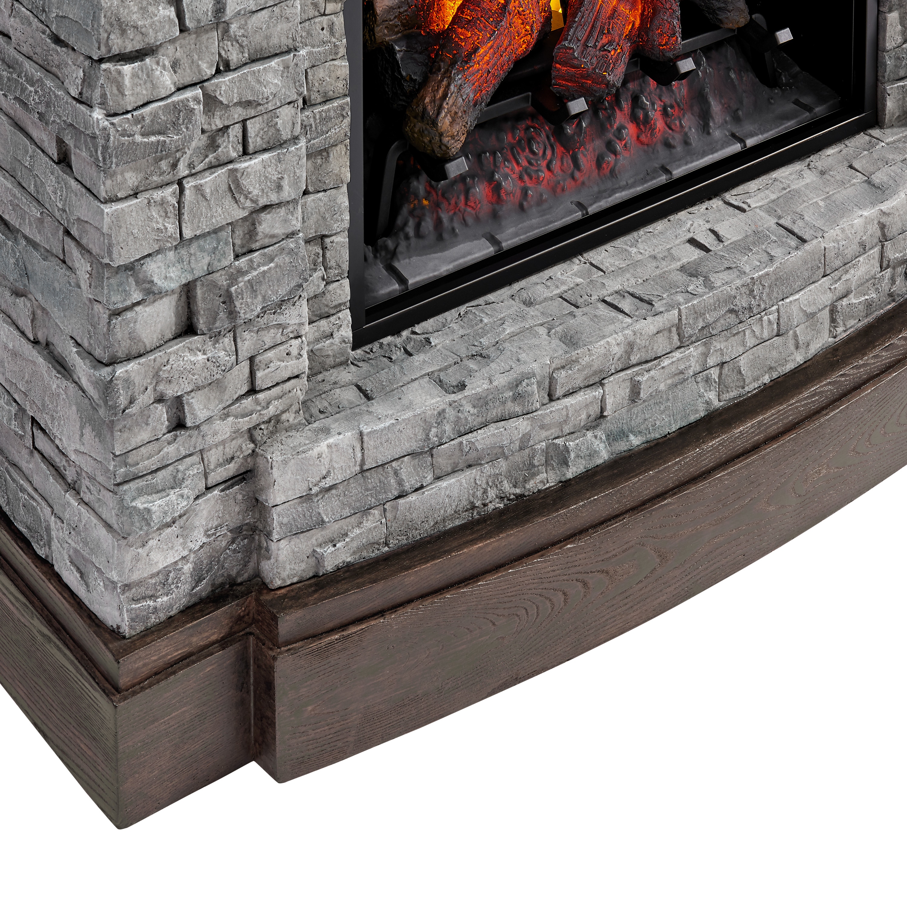 Electric fireplace with gray stone effect Tigullio 00178