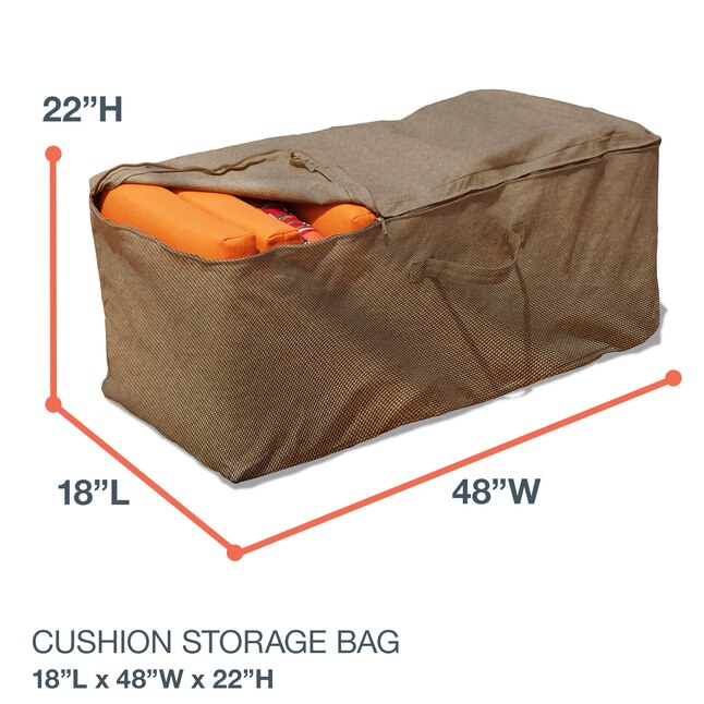 Budge P9a10btnw3 Hillside Black Tan Weave Patio Cushion Storage Bag, Outdoor Furniture Storage Bags