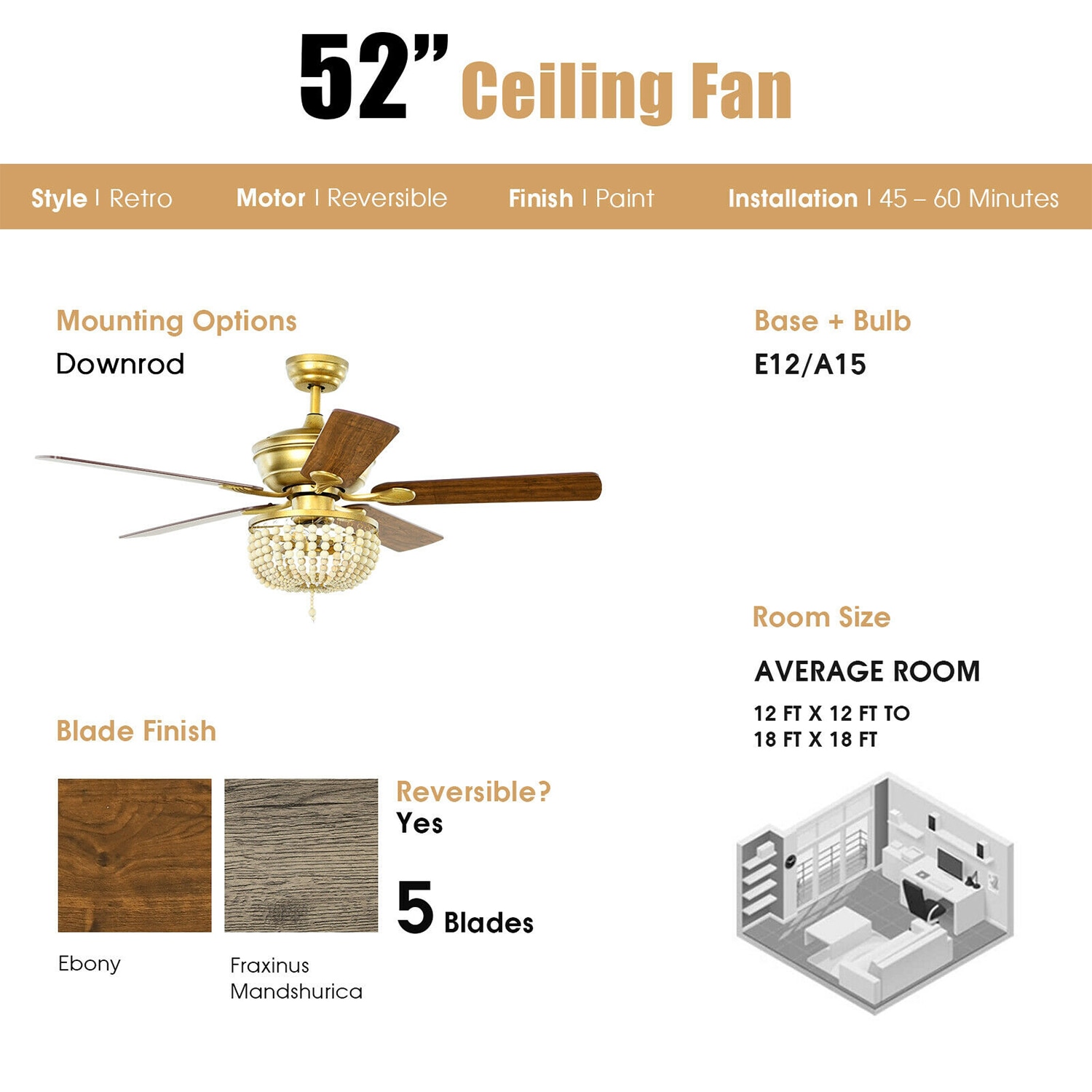 WELLFOR CHY-CF966USGD Ceiling-Fans - View #12