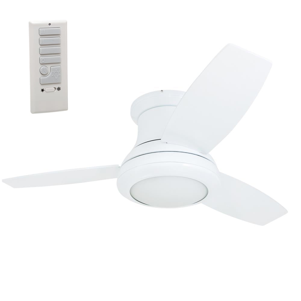 Harbor Breeze Sailstream 44-in White Indoor Flush Mount Ceiling with Light Remote (3-Blade) in the Ceiling Fans department at Lowes.com