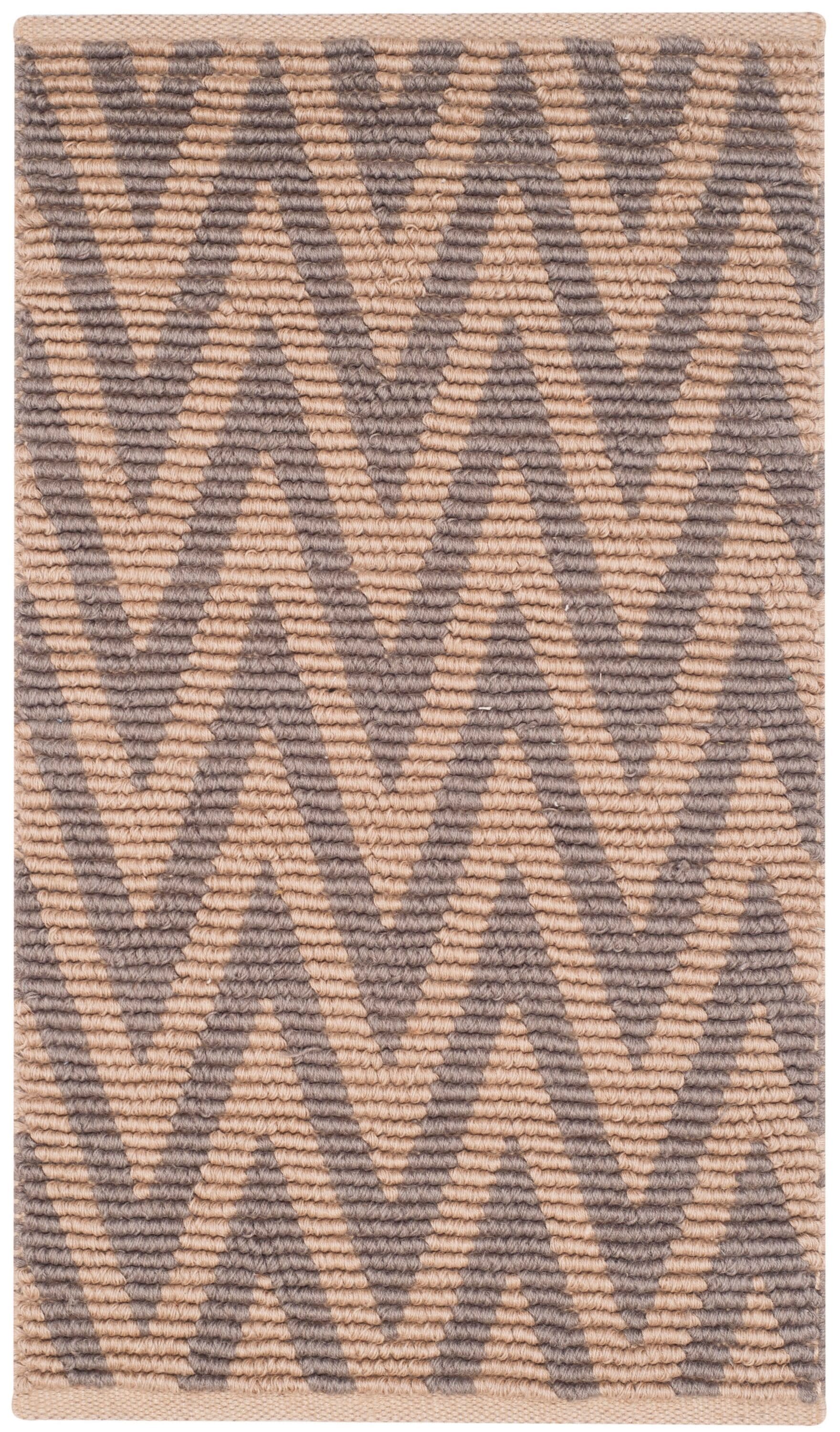 Safavieh CAP863C-24 Cape Cod Stirling 2 x 4 (ft) Cotton Natural/Gray Rectangular Indoor Chevron Coastal Throw rug