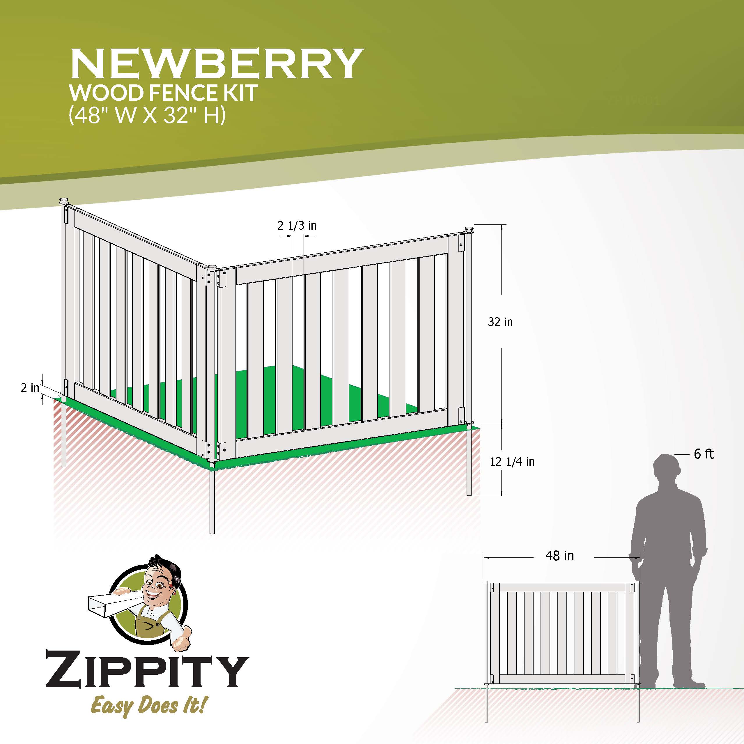 Zippity Outdoor Products ZP19075 Wood-Fence-Panels - View #3