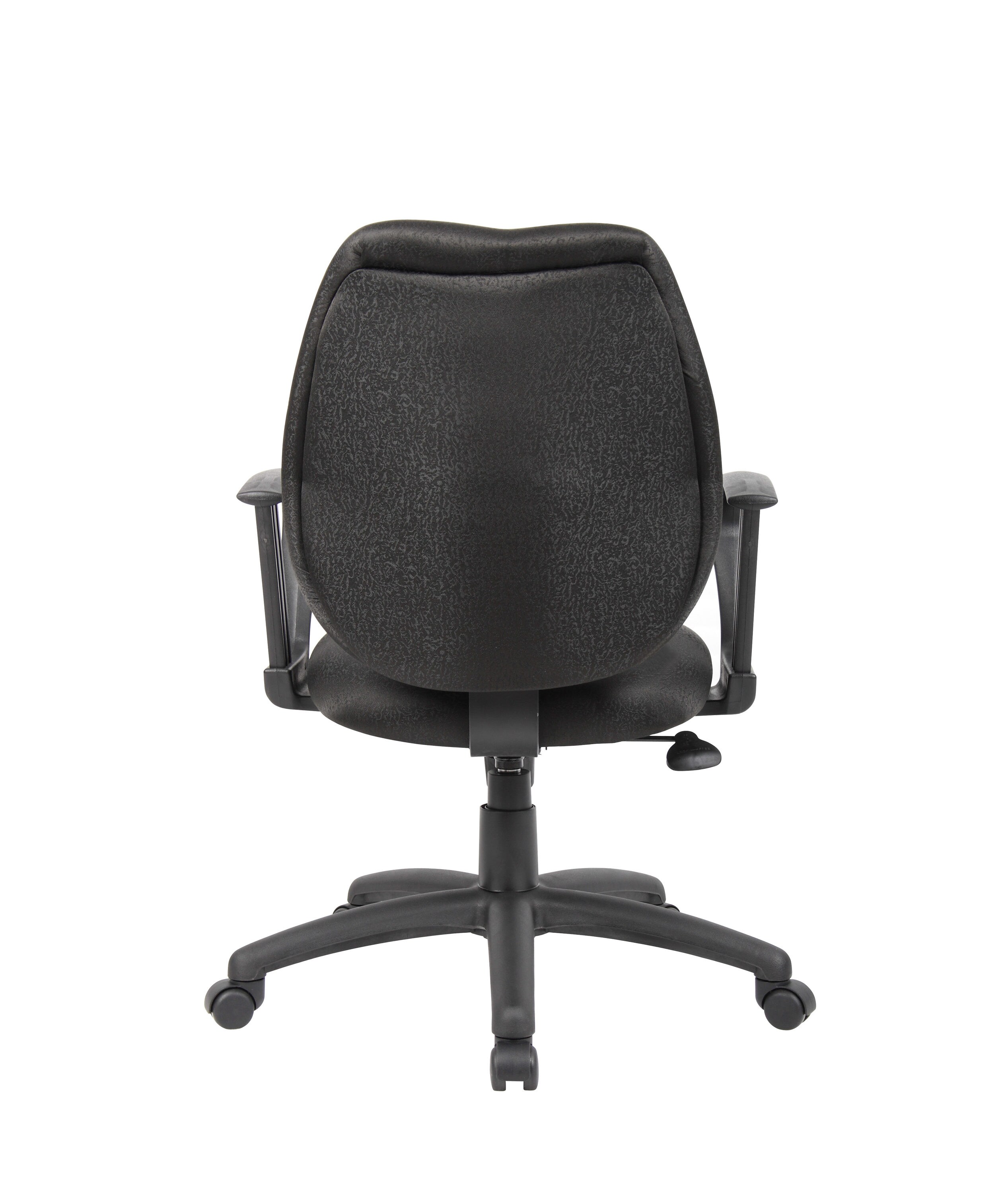 ErgoComfort Mid-Back Black Fabric Task Chair with Fixed Arms