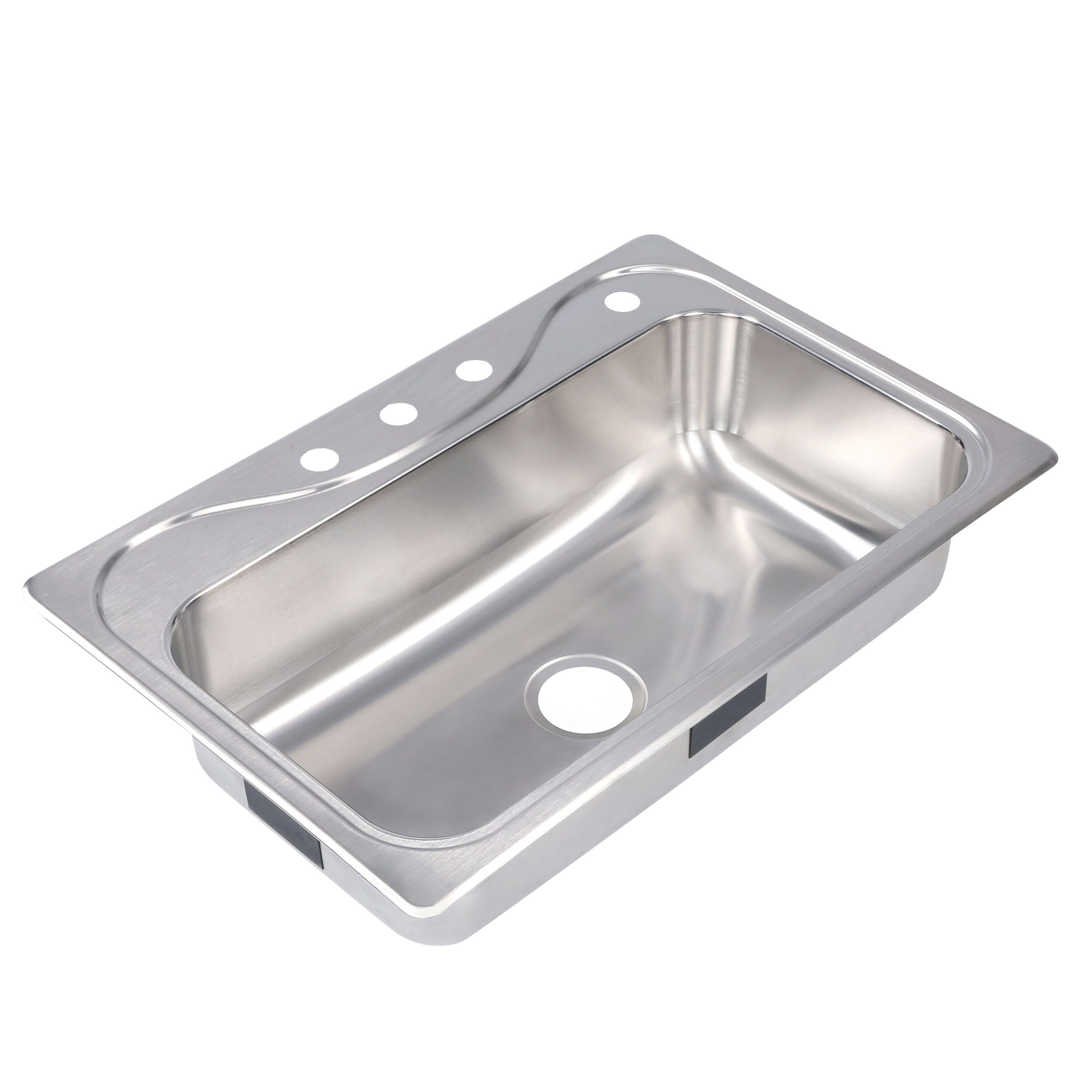 610x510mm Brushed Stainless Steel Inset Large Bowl Kitchen Sink A28 Sterling BS 
