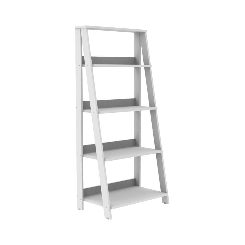 Walker Edison 68 Solid Wood Ladder Bookshelf - Grey