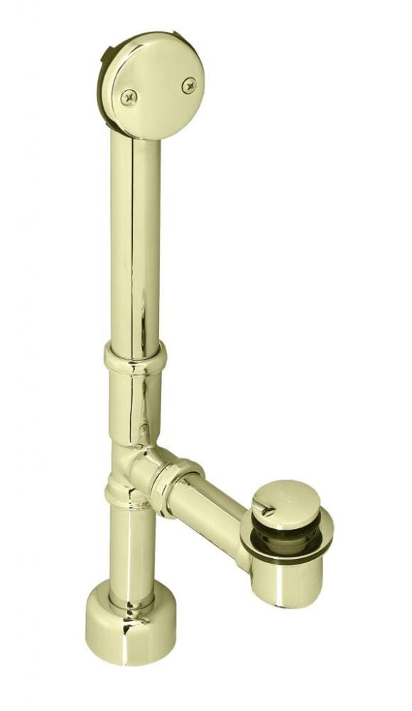 WESTBRASS D3251K-01 All Exposed Tip Toe Bath Waste- 14 In Make-up, 17 Ga Tubing In Polished Brass