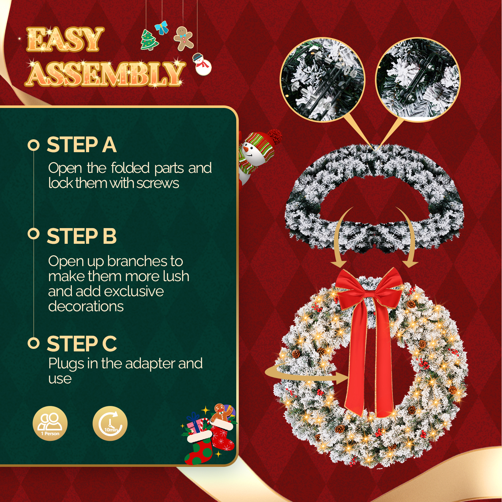 VINGLI LS-G61000566 Artificial-Christmas-Wreaths - View #8