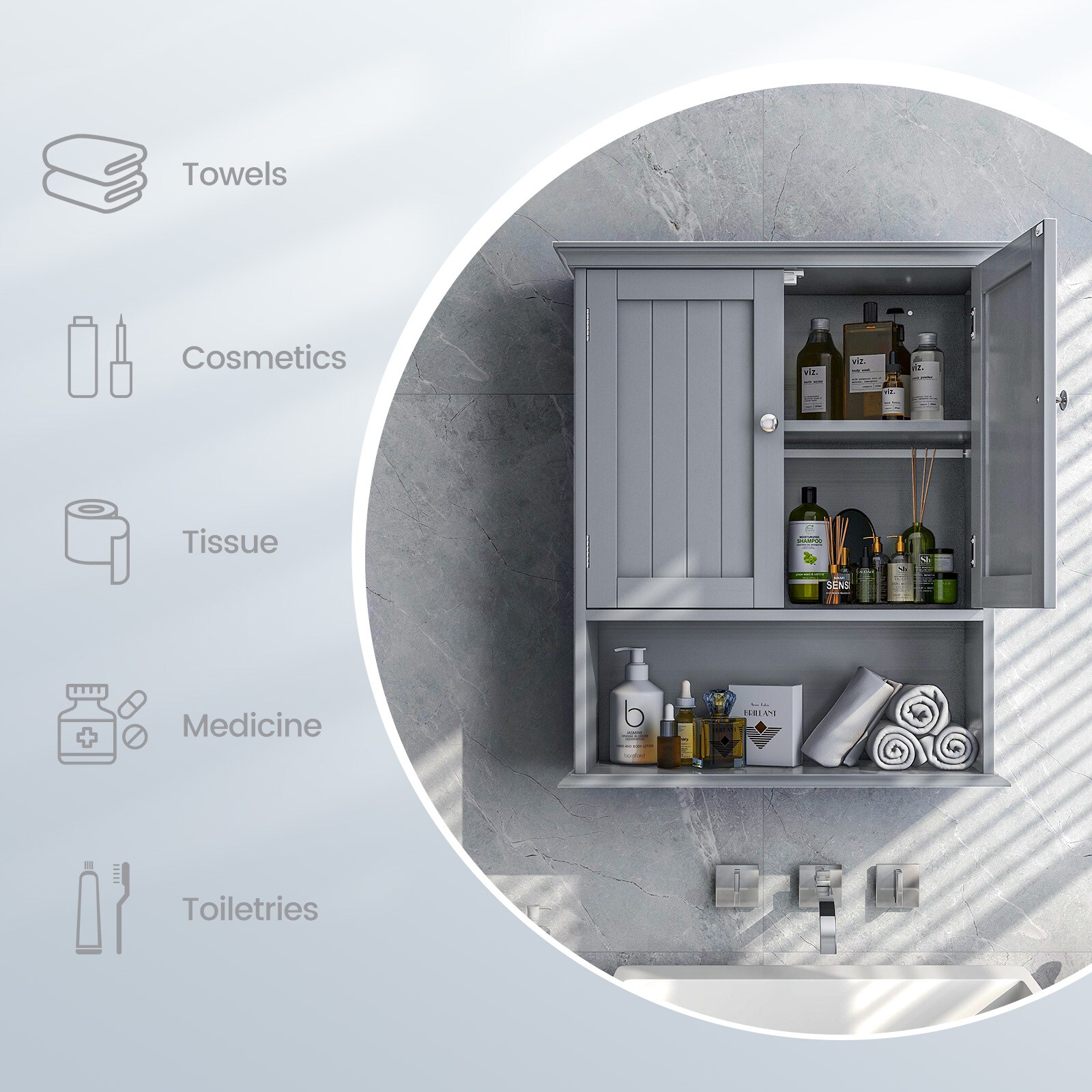 Volenca VOL-PFO1TZ Bathroom-Wall-Cabinets - View #6