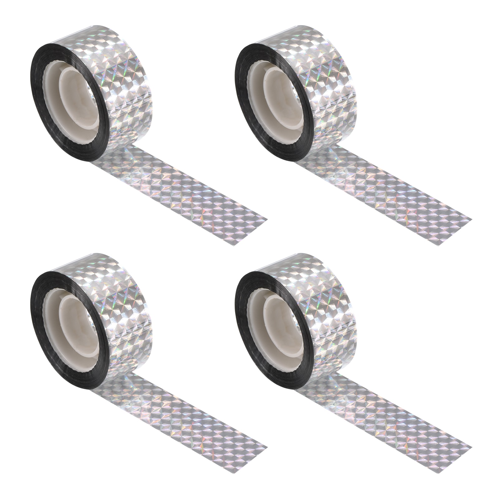 Unique Bargains S25093001UX0488 Bird Scare Tape 164 ft x 1 in PET Reflective Tape Ribbon Laser Grid 4 Roll