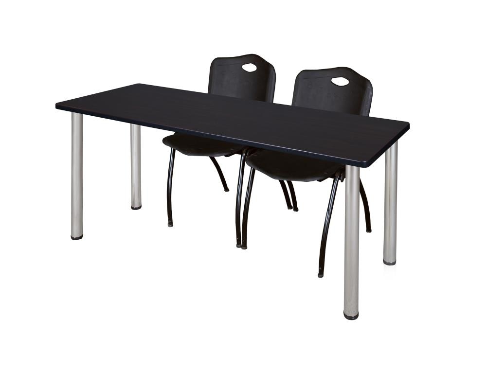 Regency MT6624MWBPCM47BK Training Brown 4-Person Training Table (66-in W x 29-in H)