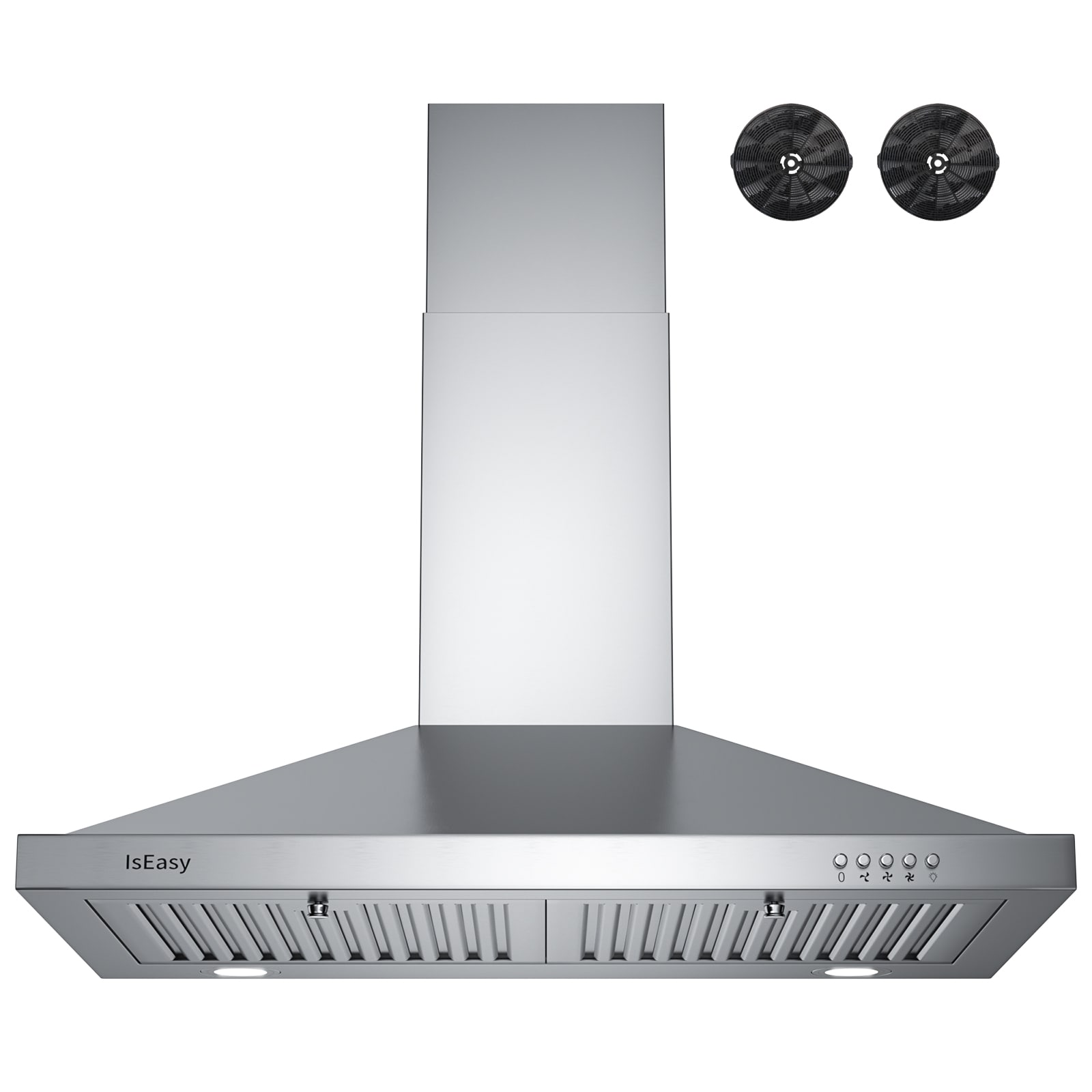  Range Hood Insert 30 inch, IsEasy Built-in Kitchen Hood With  600 CFM, Ducted/Ductless Convertible Range Hood Stainless Steel Vent Hood  Insert, Charcoal Filters & Vent Hose included : Appliances
