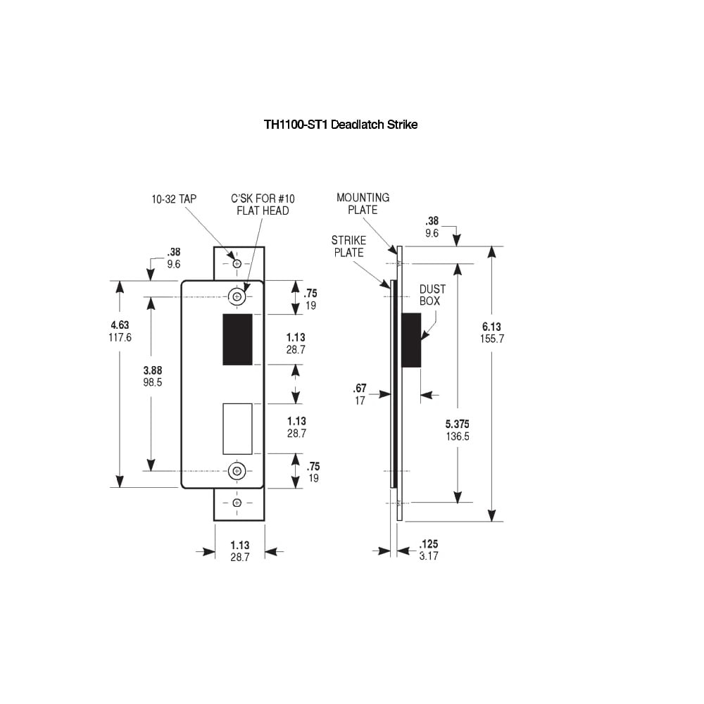 Global Door Controls TH1100-ST1 Entry-Door-Strike-Plates - View #2