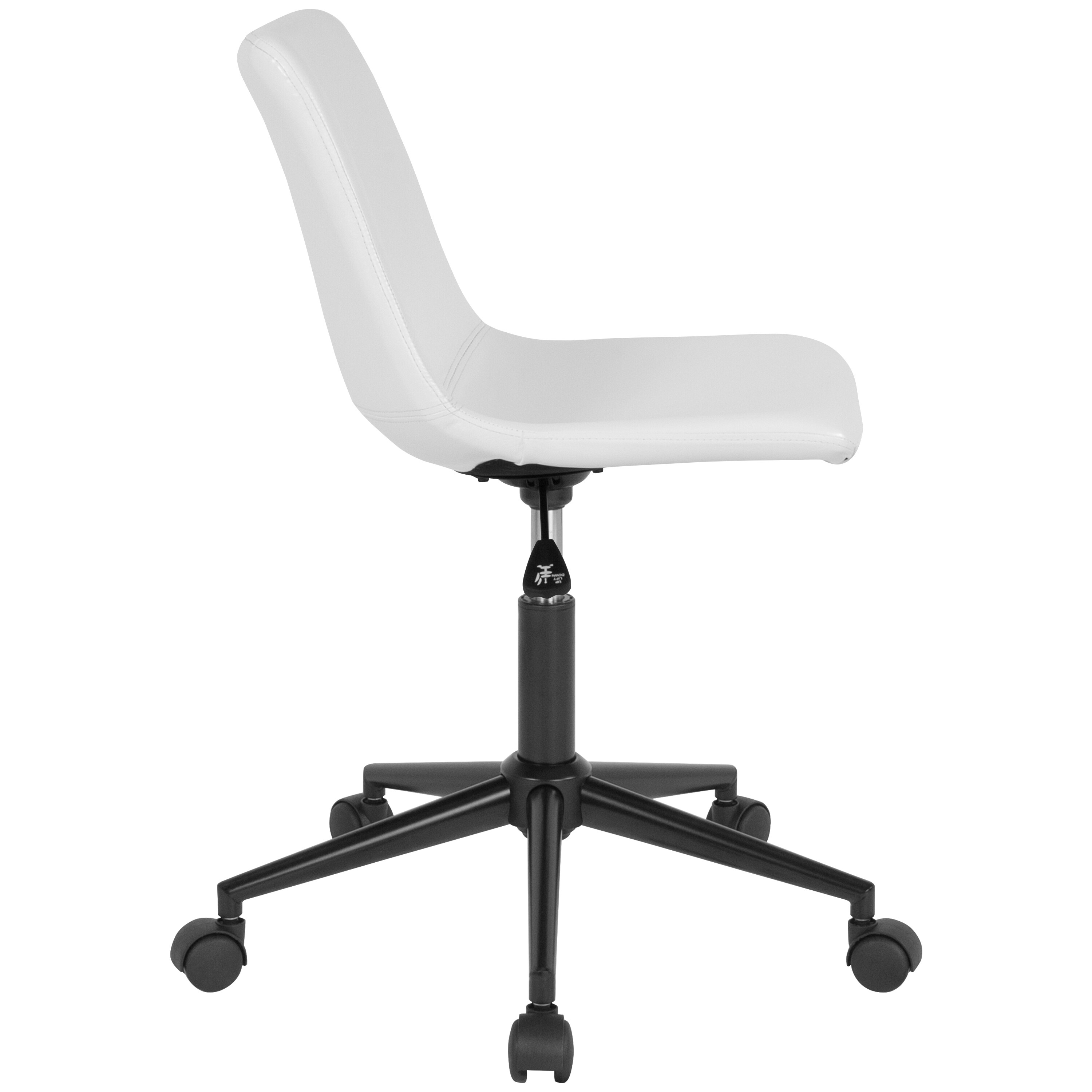 Flash Furniture Siena White Leather Contemporary Adjustable Height