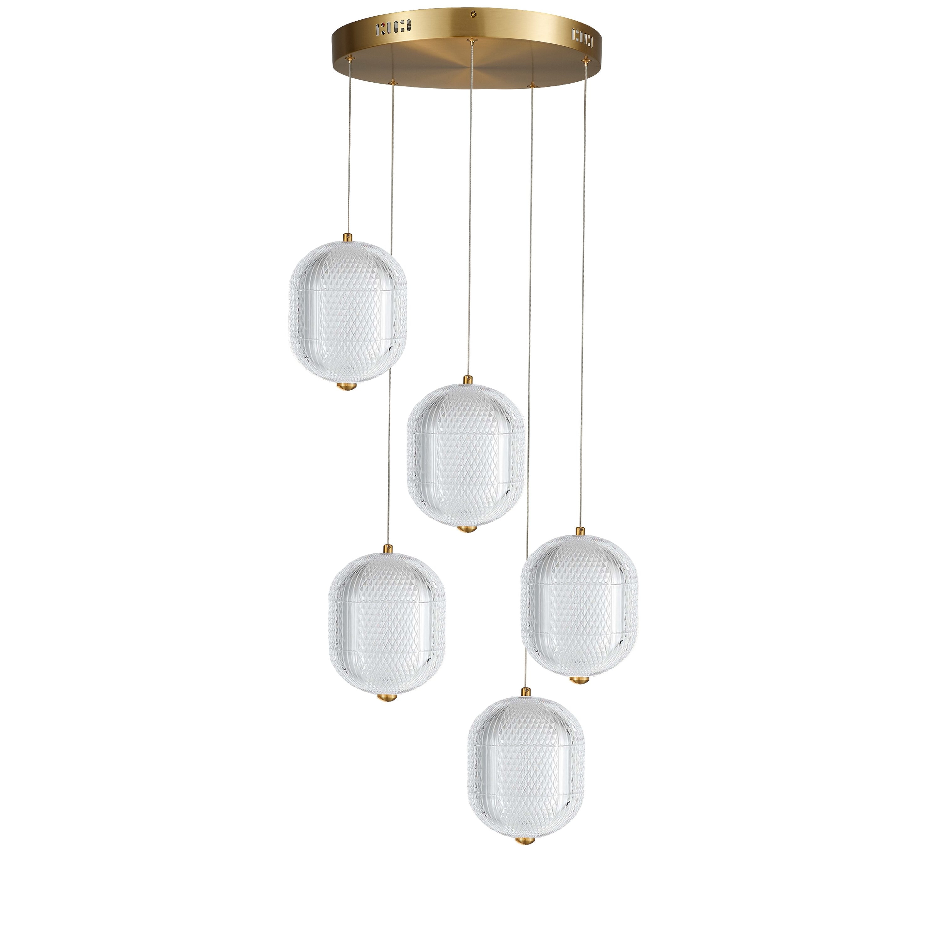Peri 1 -Light Clear, Aged Brass Modern/contemporary Opal glass Acrylic Globe LED Medium Hanging Pendant Light