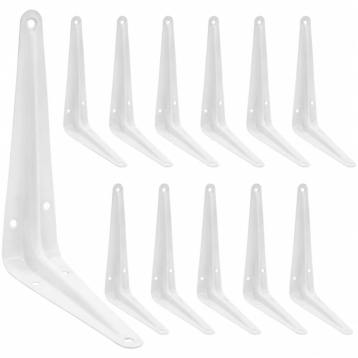 Aoibox  Set of 12 Heavy Duty White L Shaped Shelf Brackets 6 Inch Steel Corner Braces for Floating Shelves