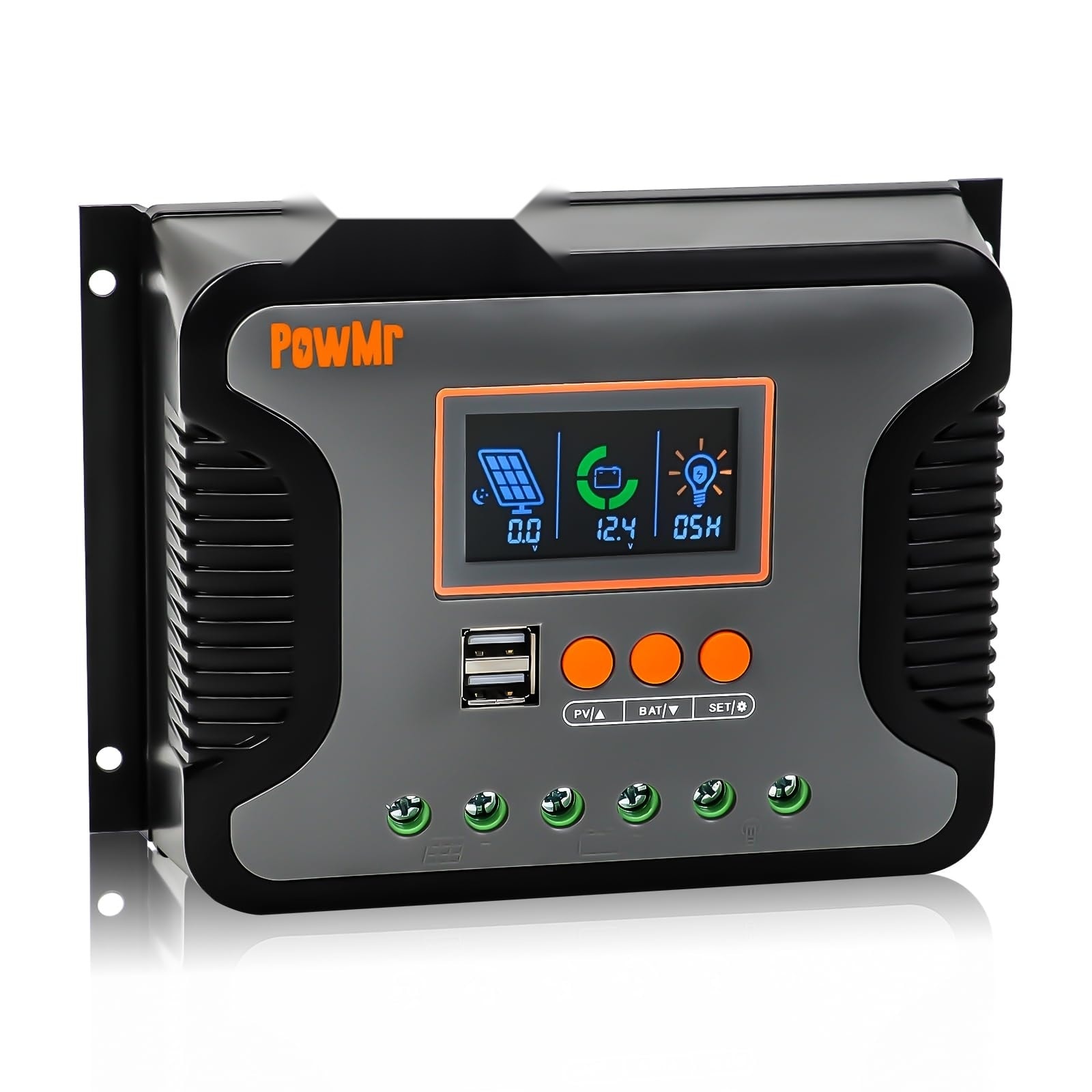 Aoibox 60A PWM Solar Charge Controller 12V 24V 36V 48V Auto with LCD Display and Dual USB Output #LAB4M6CK