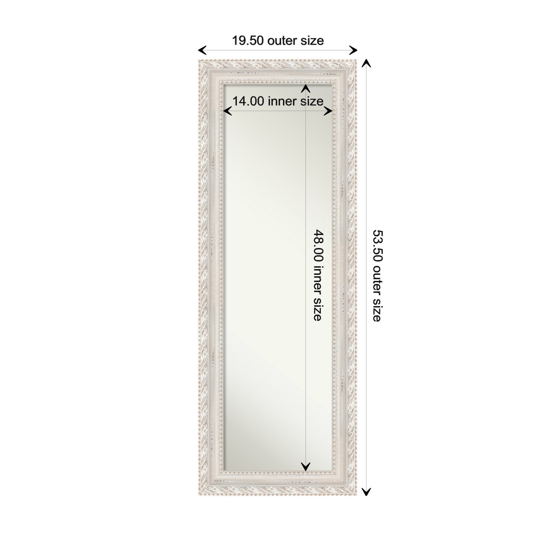 20"x54" Non-Beveled Opera Wood Door Mirror, Wall-Mountable - Amanti Art