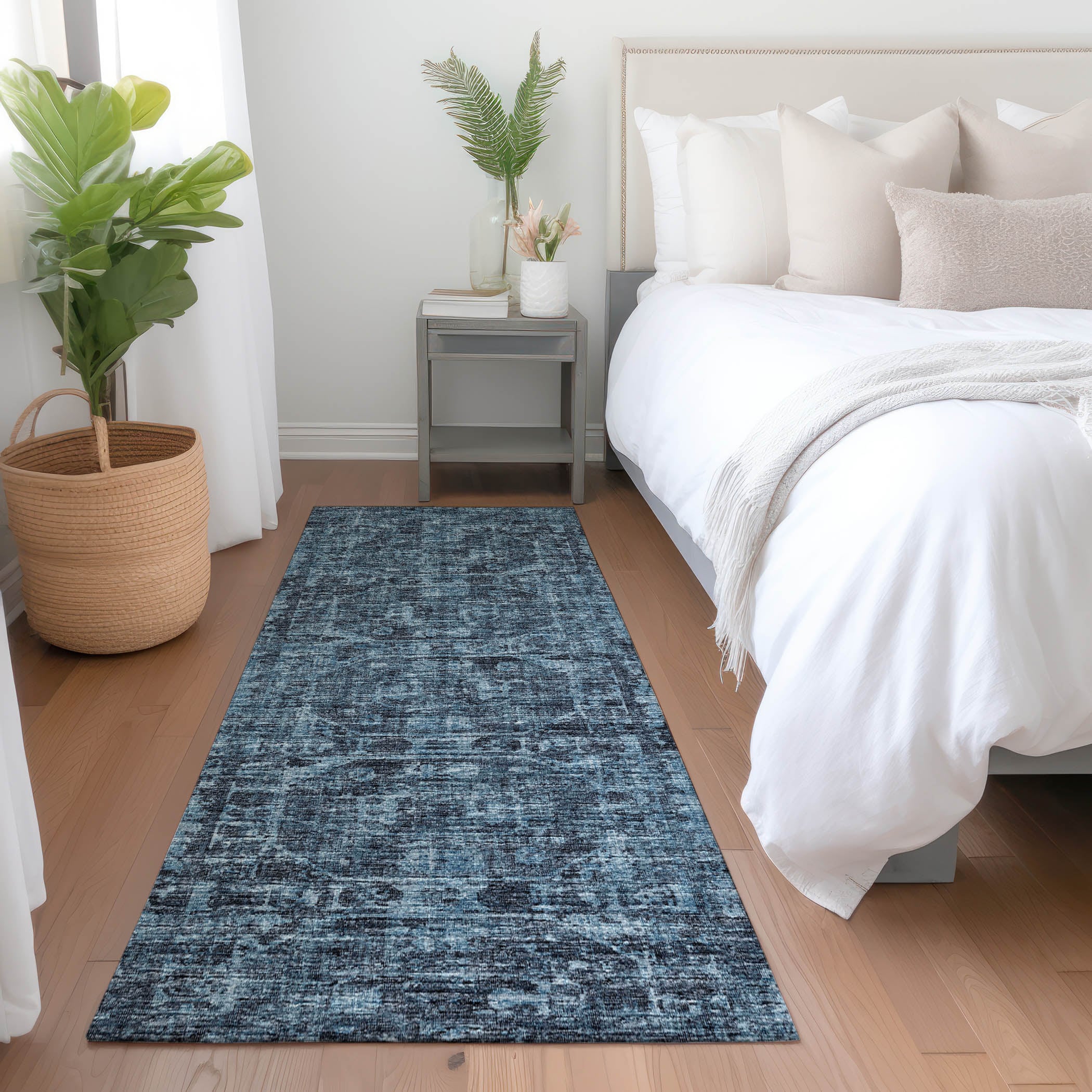 Addison Rugs AMF41NA2X8 Mayfield AMF41NA 2 x 7 (ft) Loomed Polyester Navy Rectangular Indoor Abstract Machine washable Runner rug