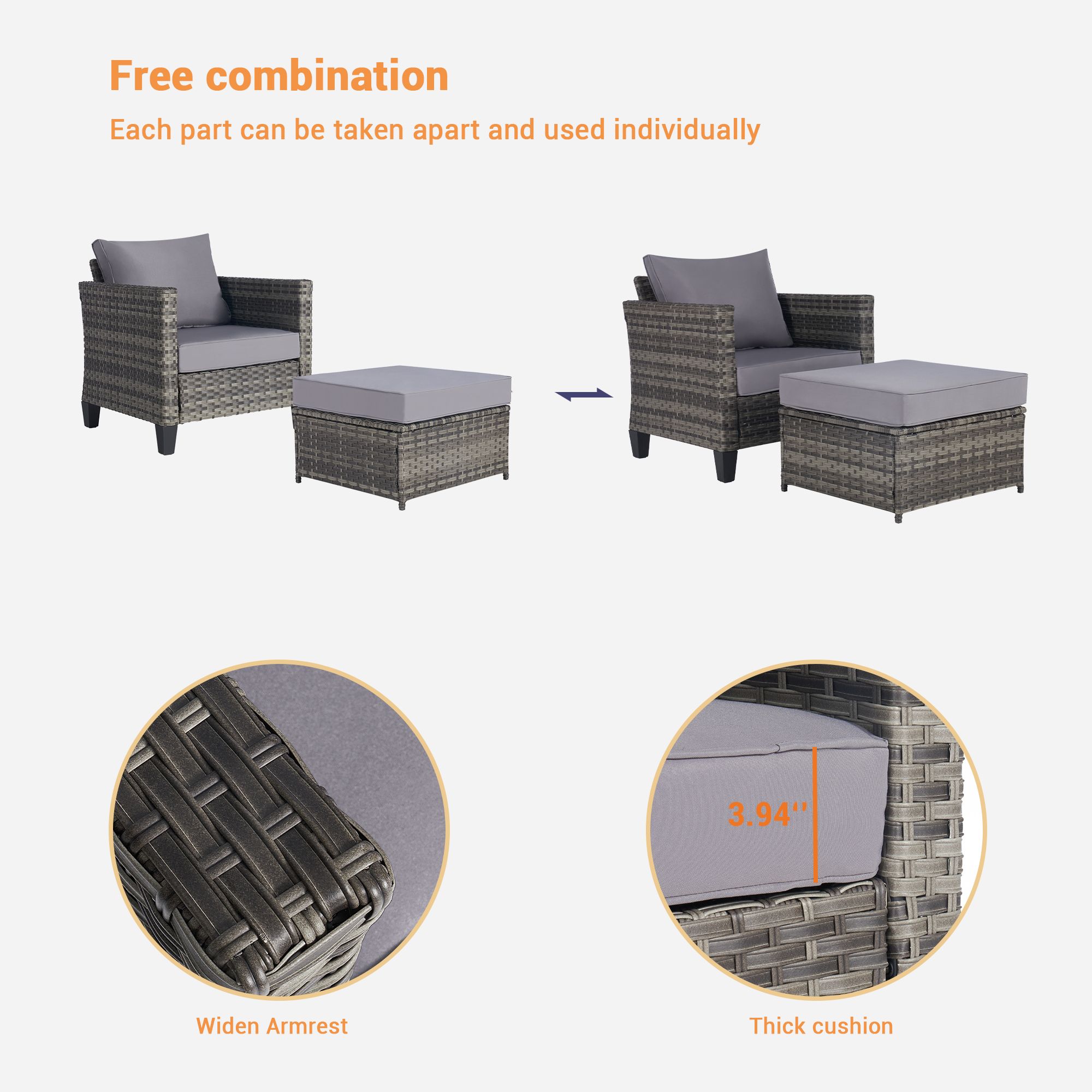 SANSTAR L-WS8933LY Patio-Conversation-Sets - View #5