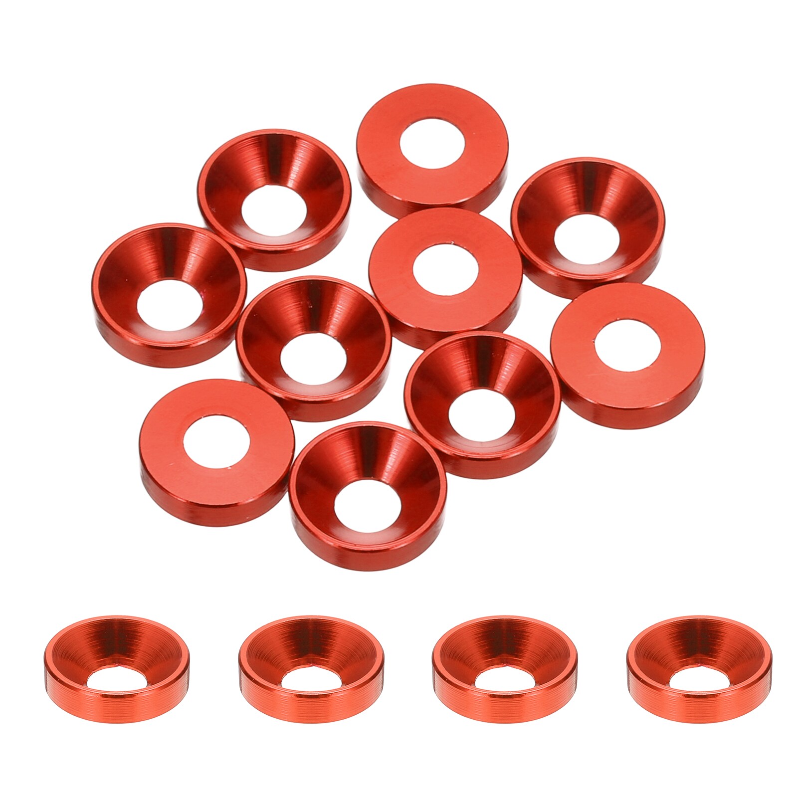 Unique Bargains 10pcs M4 Counterbore Washers 10mm/0.39inch Anodized Aluminum Alloy Head Gaskets for Screw RC/FPV/PC/Drone Accessories Parts Orange #S26081000UX0906